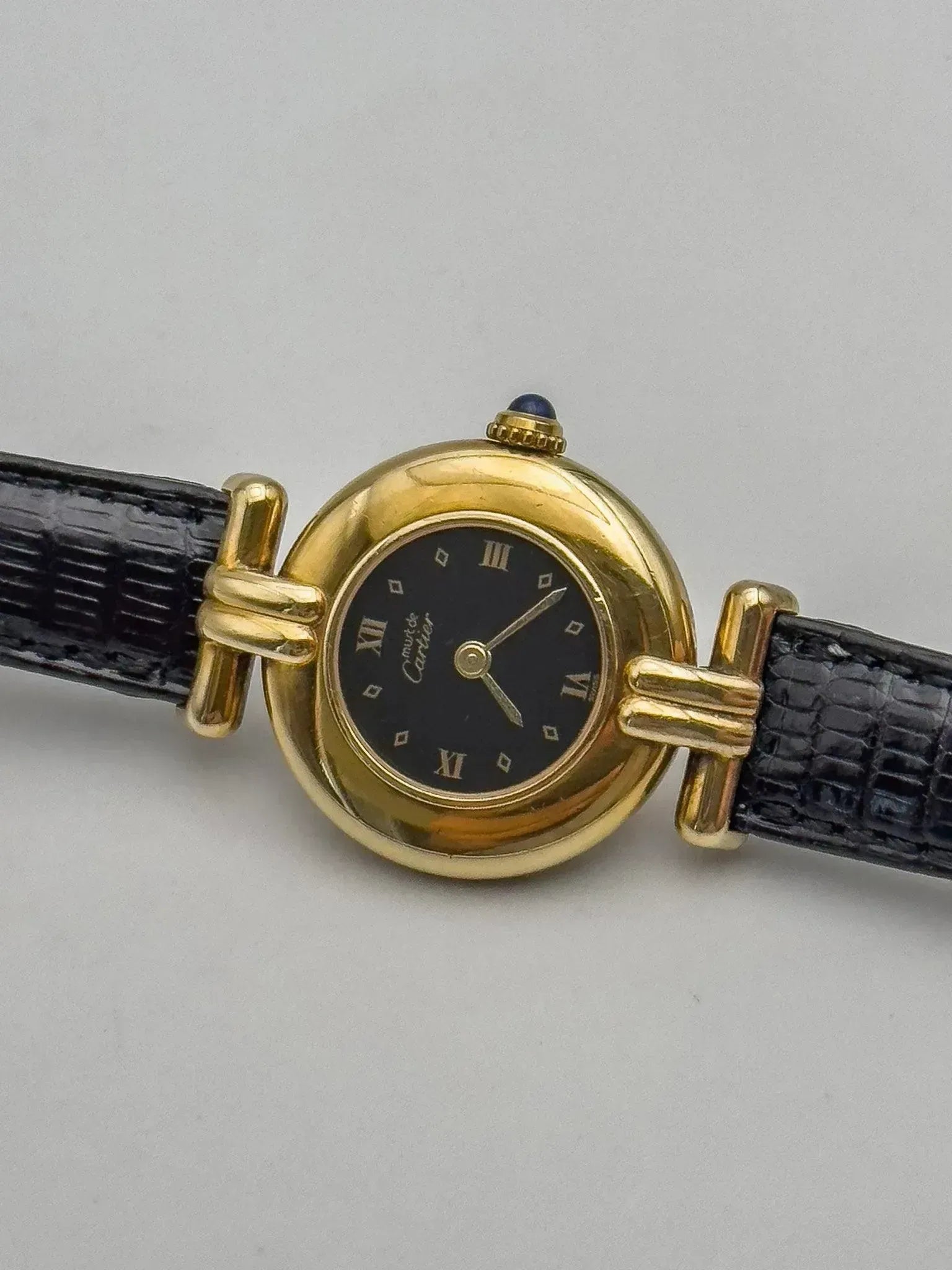 Cartier - Colisée Must Vermeil Noir Boucle ardillon - 1990s - Atelier Victor