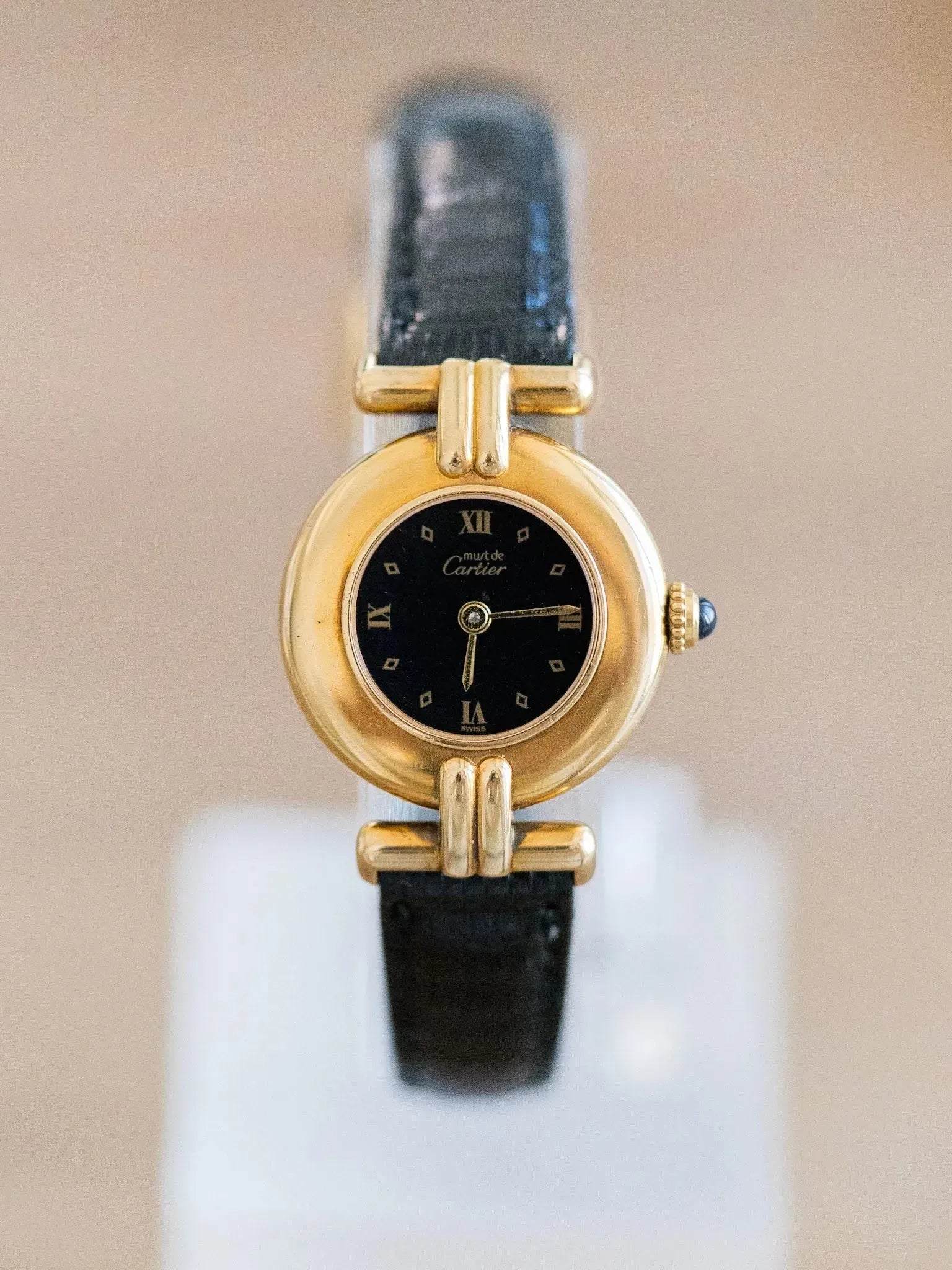 Cartier - Colisée Must Vermeil Noir Boucle ardillon - 1990s - Atelier Victor