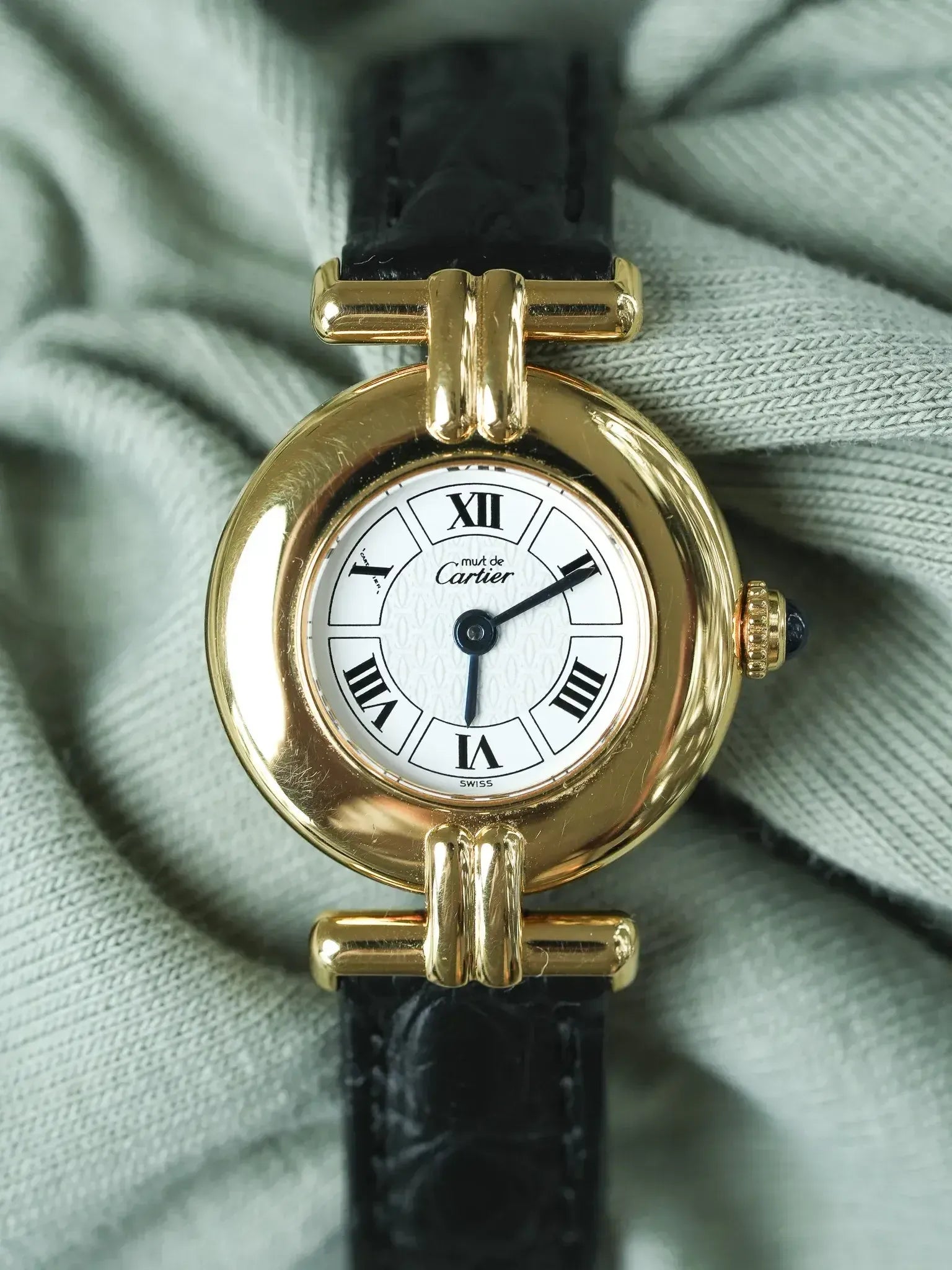 Cartier - 红宝石斗兽场 白色表盘 折叠扣 - 1990s 