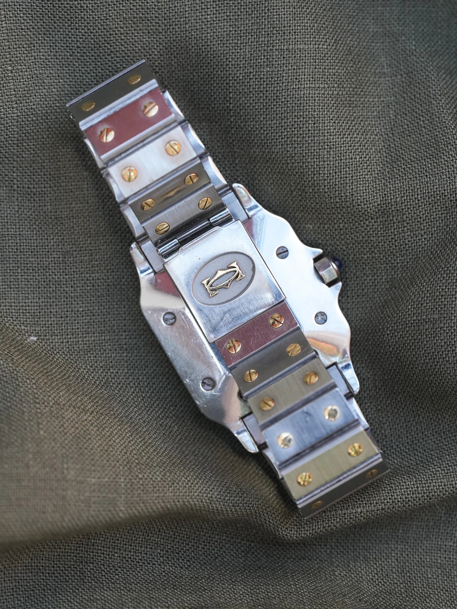 Cartier - La fameuse Santos 2961 or et acier - 1980s - Atelier Victor