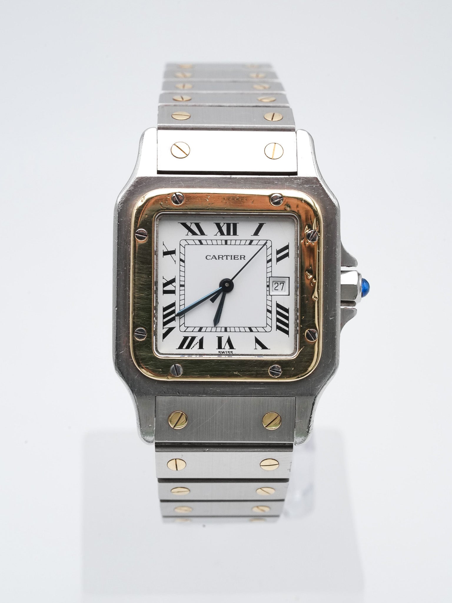 Cartier - La fameuse Santos 2961 or et acier - 1980s - Atelier Victor Paris - Vintage Watch Shop Dubai