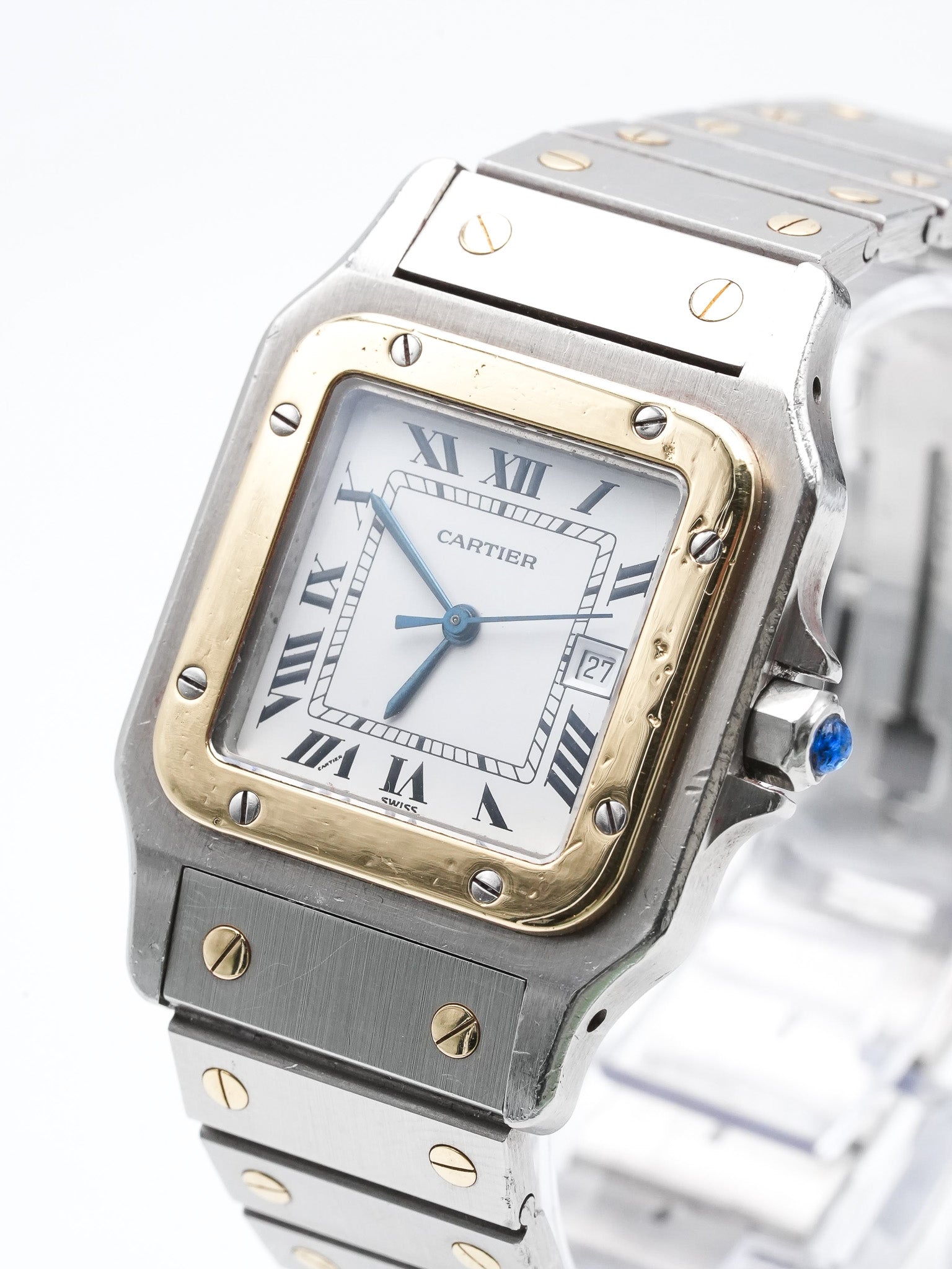 Cartier - La fameuse Santos 2961 or et acier - 1980s - Atelier Victor Paris - Vintage Watch Shop Dubai