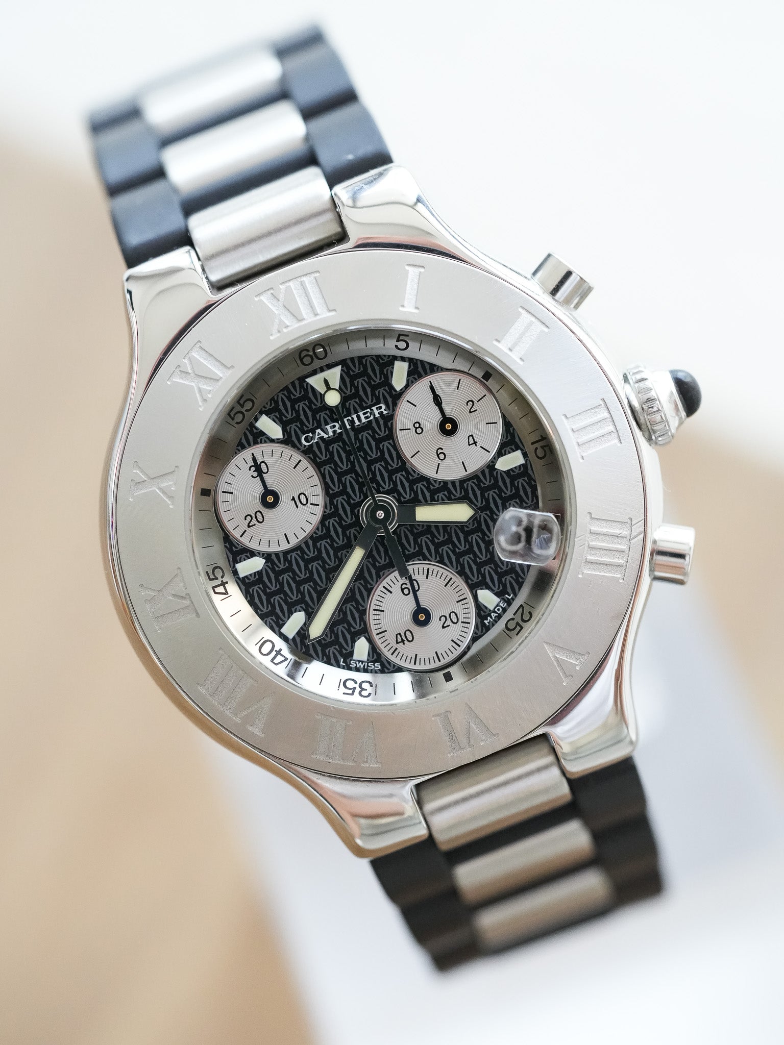 Cartier - Must Chronographe Noir - 1990s - Atelier Victor - Vintage  Shop