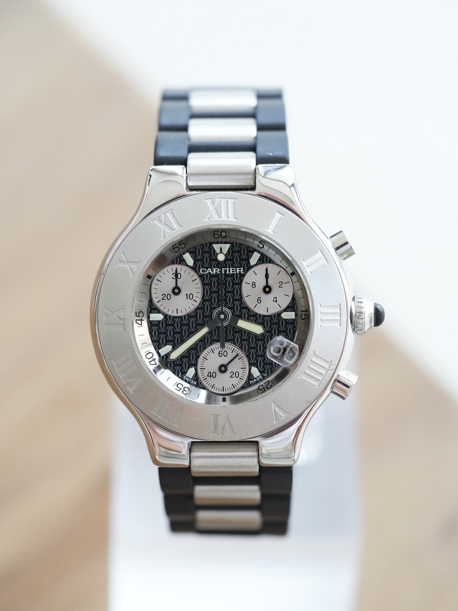 Cartier - Must Chronographe Noir - 1990s - Atelier Victor - Vintage  Shop