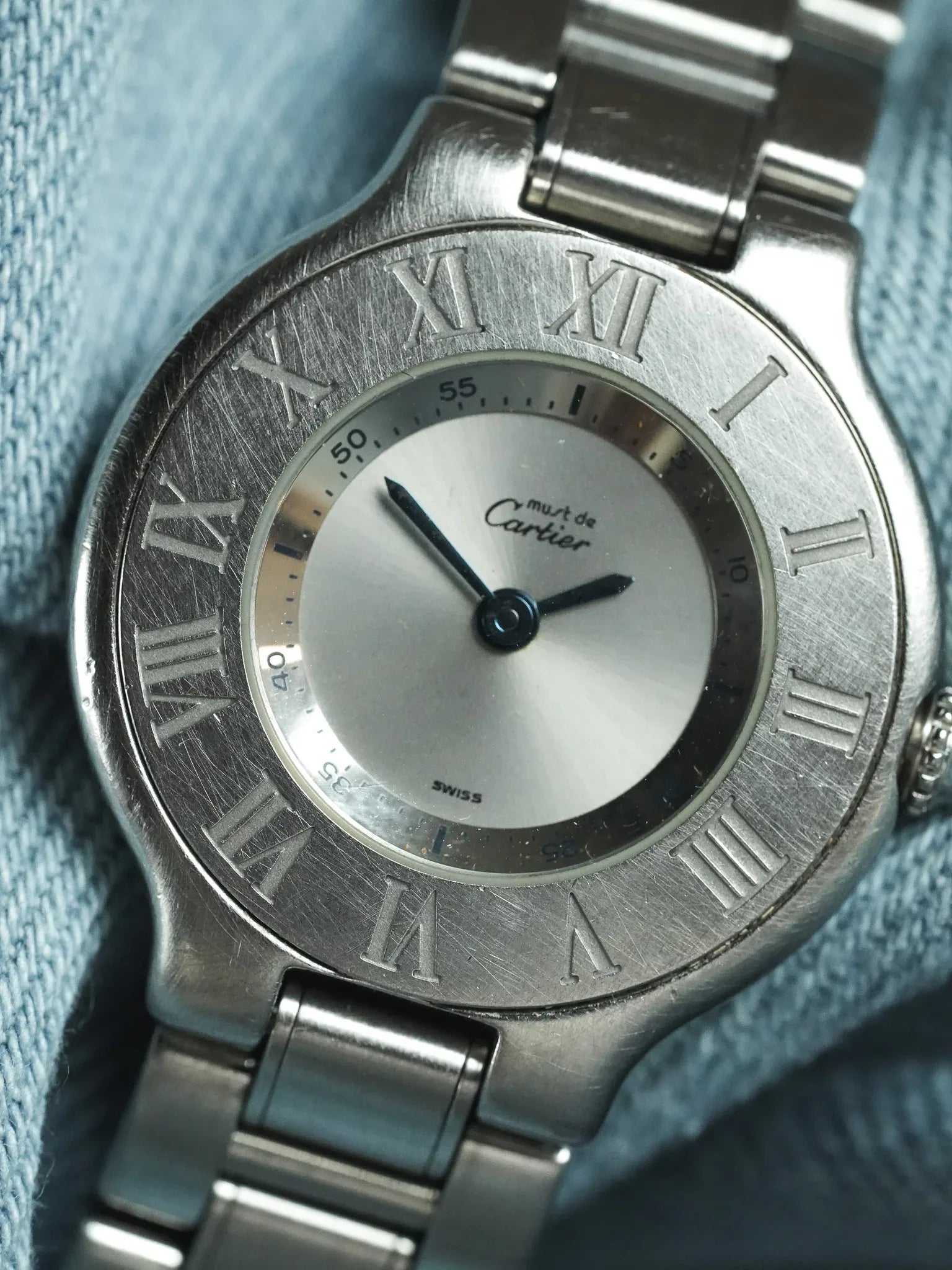 Cartier - Must de Cartier 21 1340 petit modèle Acier Femme - 1990s - Atelier Victor - Vintage  Shop