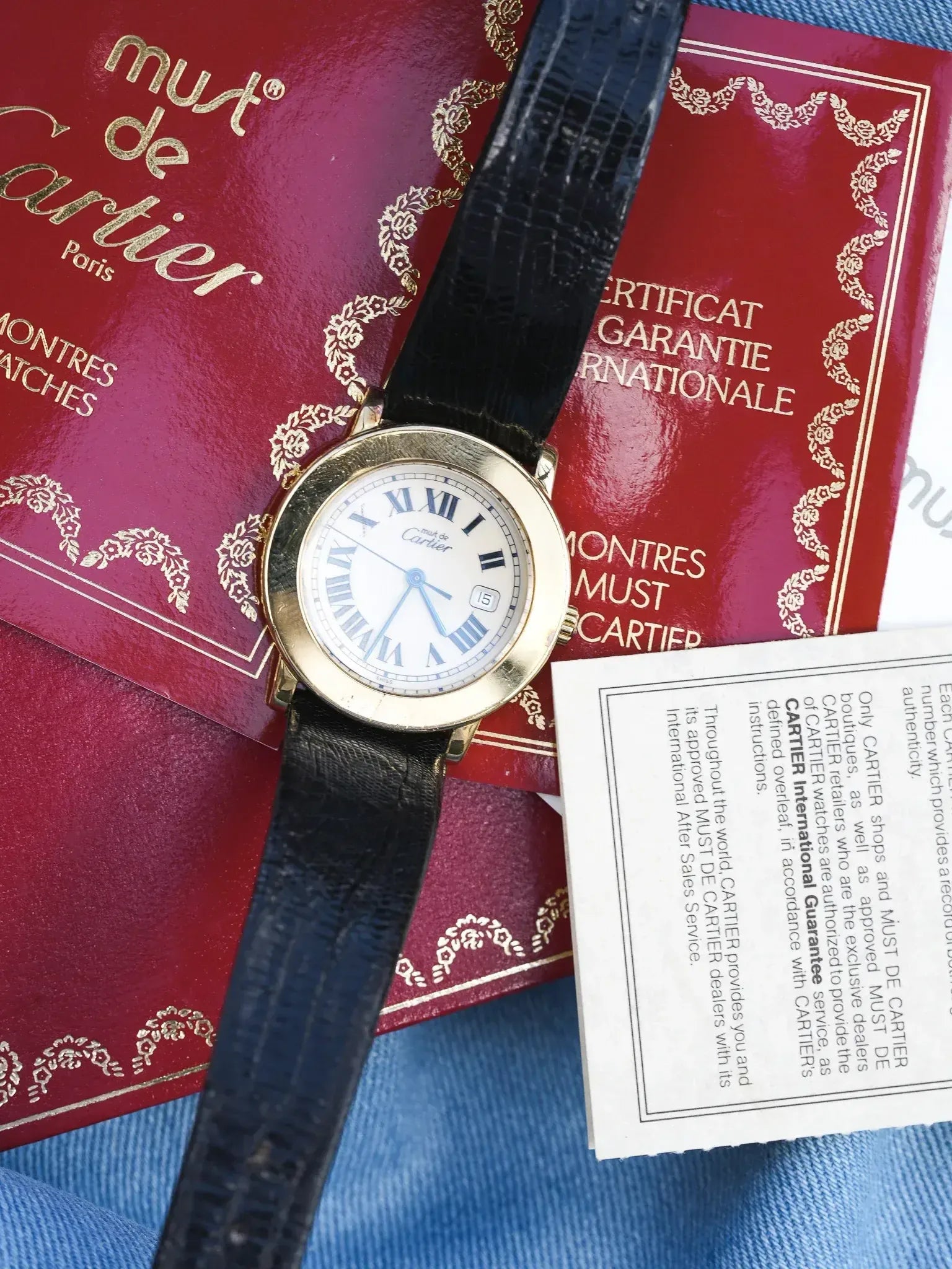Cartier - Must of Cartier Large Vermeil Round - Box & Paper - 1994