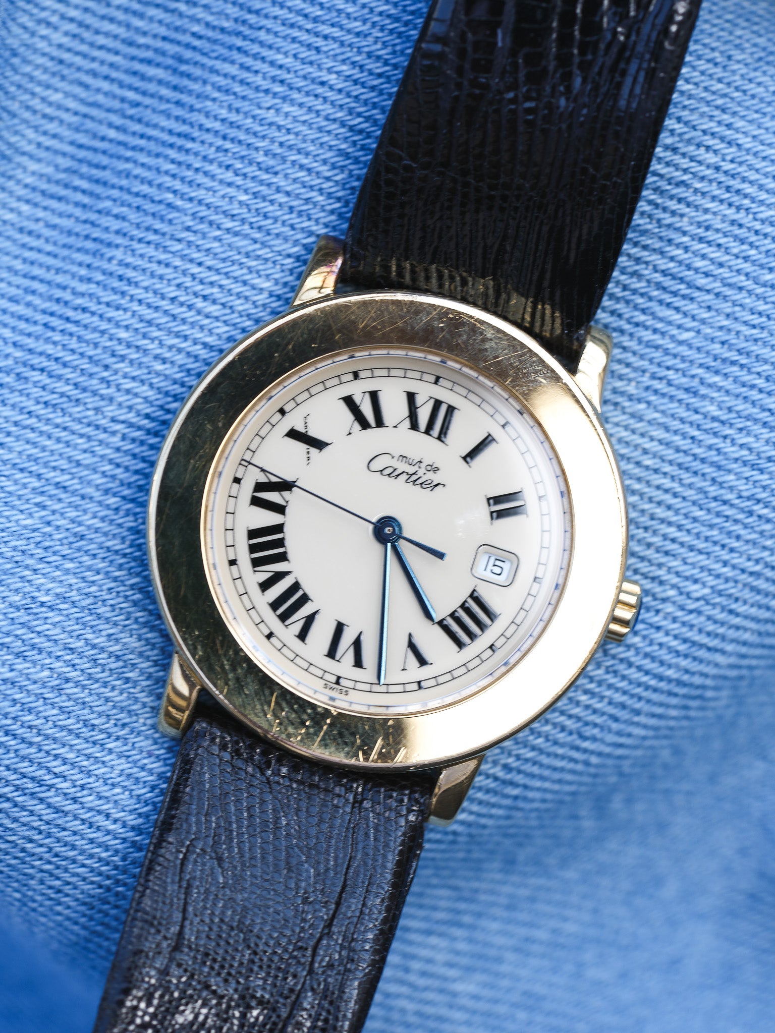 Cartier - Must de Cartier Ronde Vermeil Large - Boîte & Papier - 1994 - Atelier Victor Paris - Vintage Watch Shop Dubai