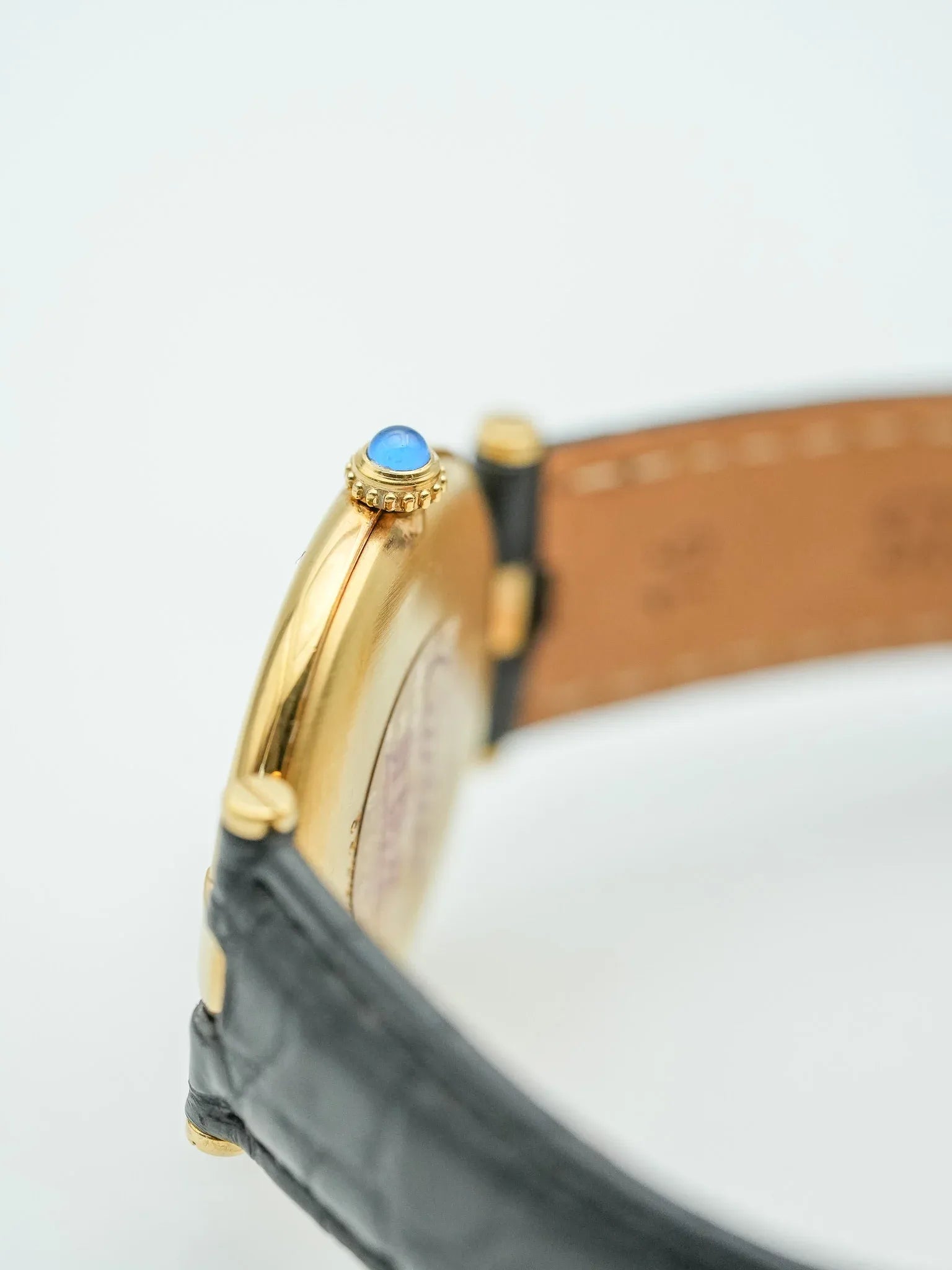 Cartier - Must de Vendôme vermeil Cadran noir avec boucle deployante - 1990s - Atelier Victor