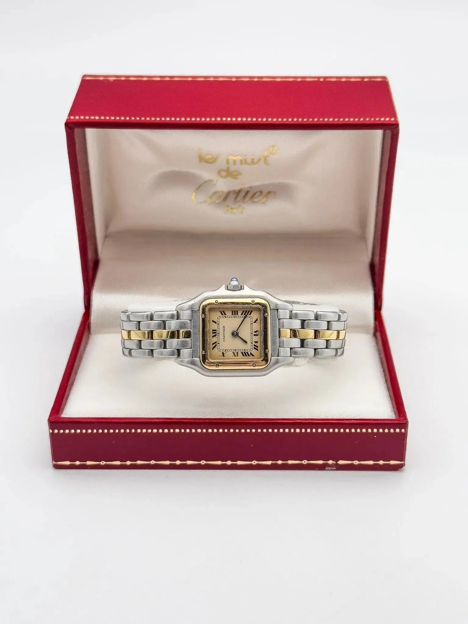 Cartier - Panthere Acier Or 1 rangée 24mm - boite - 1990s - Atelier Victor - Vintage  Shop