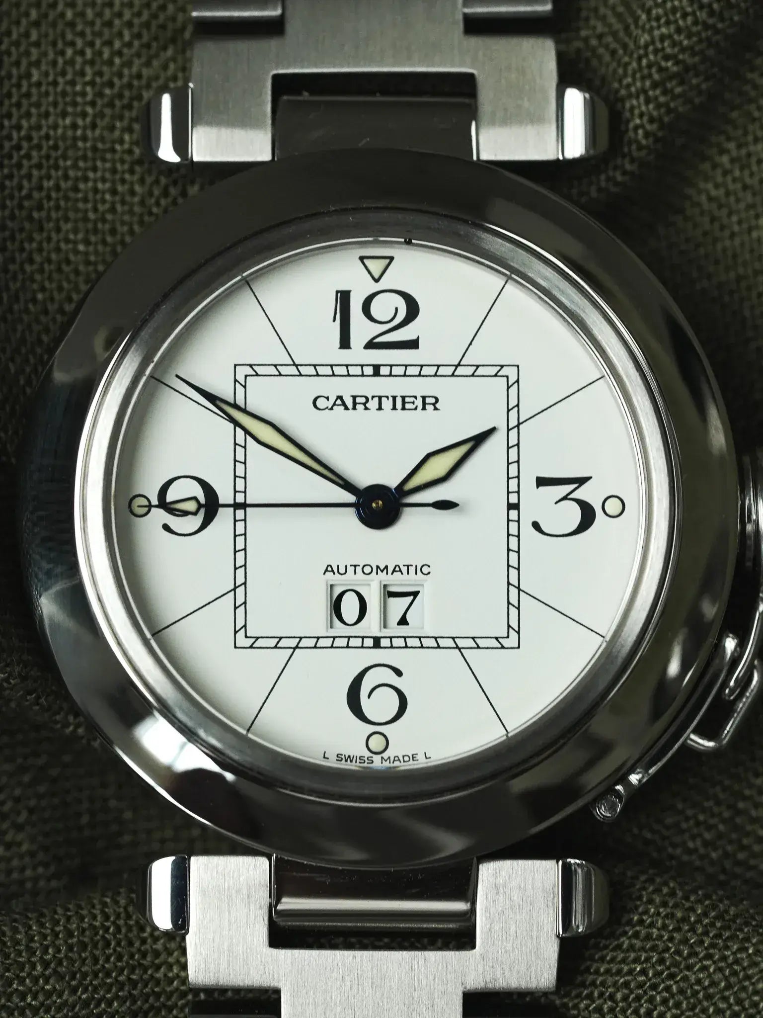 Cartier - Pasha 2475 Grande Date Blanc Acier 35mm - 2000s - Atelier Victor