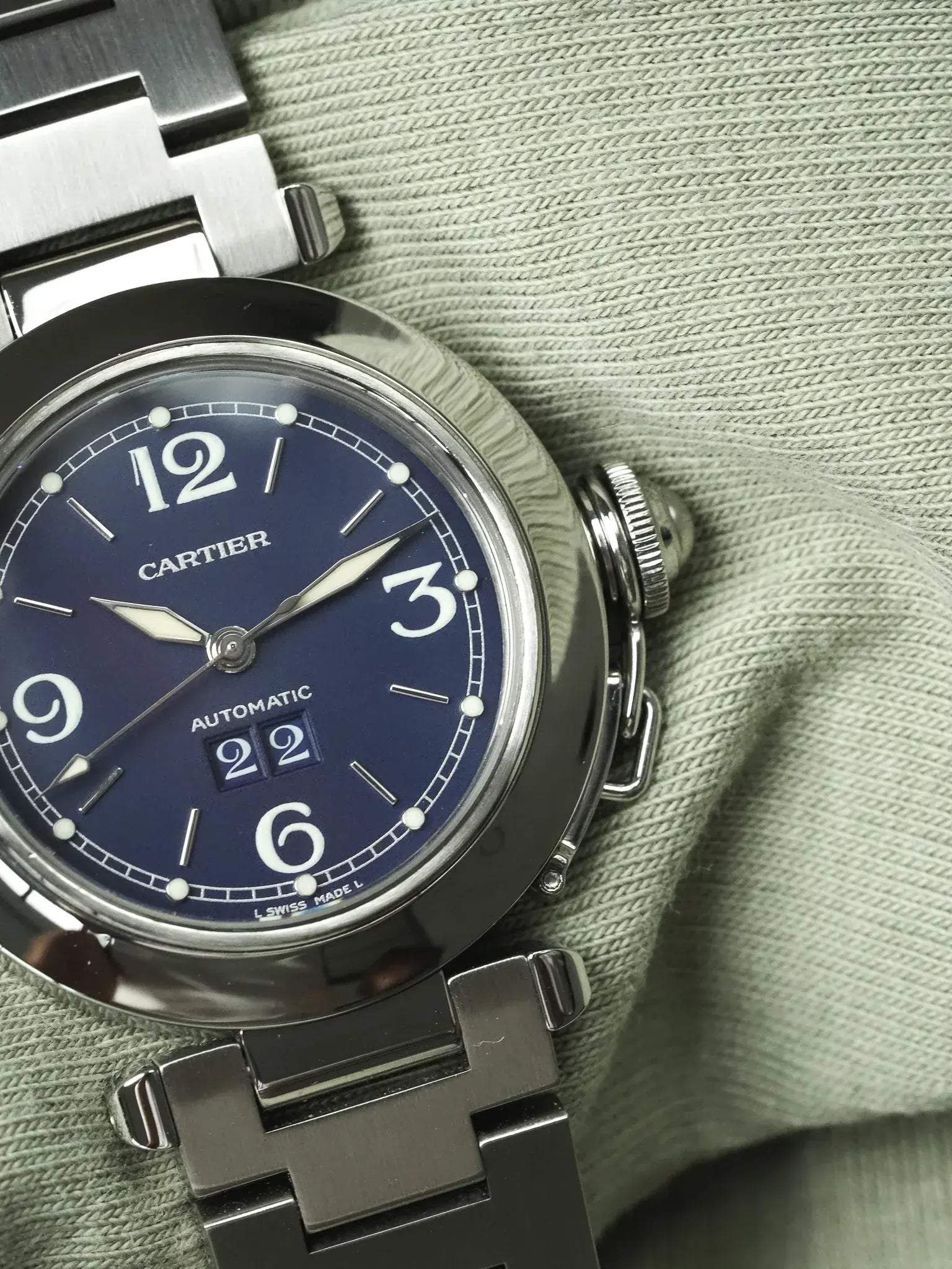 Cartier - Pasha 2475 Grande Date Bleu Acier 35mm - 2000s