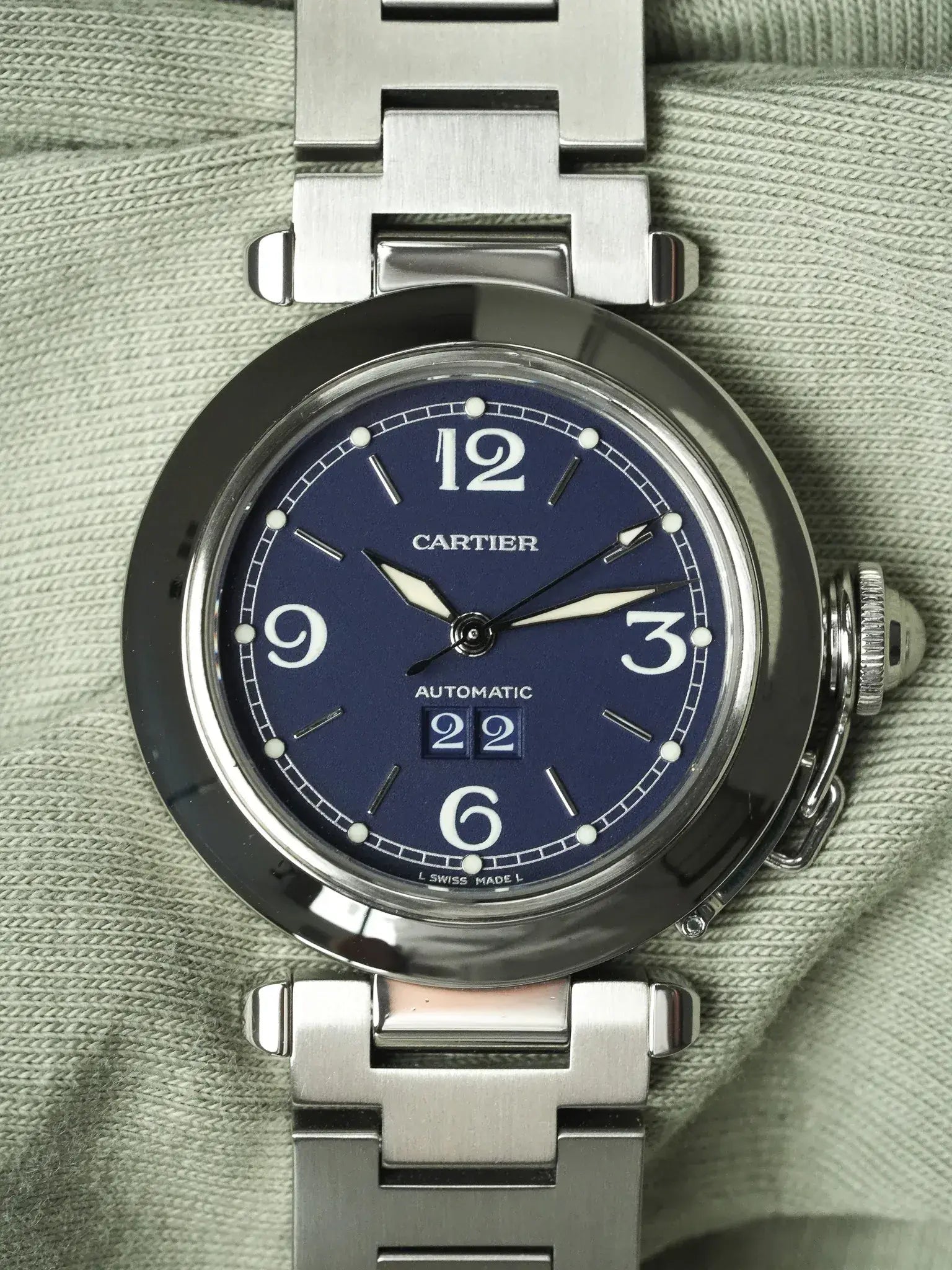 Cartier - Pasha 2475 Grande Date Bleu Acier 35mm - 2000s