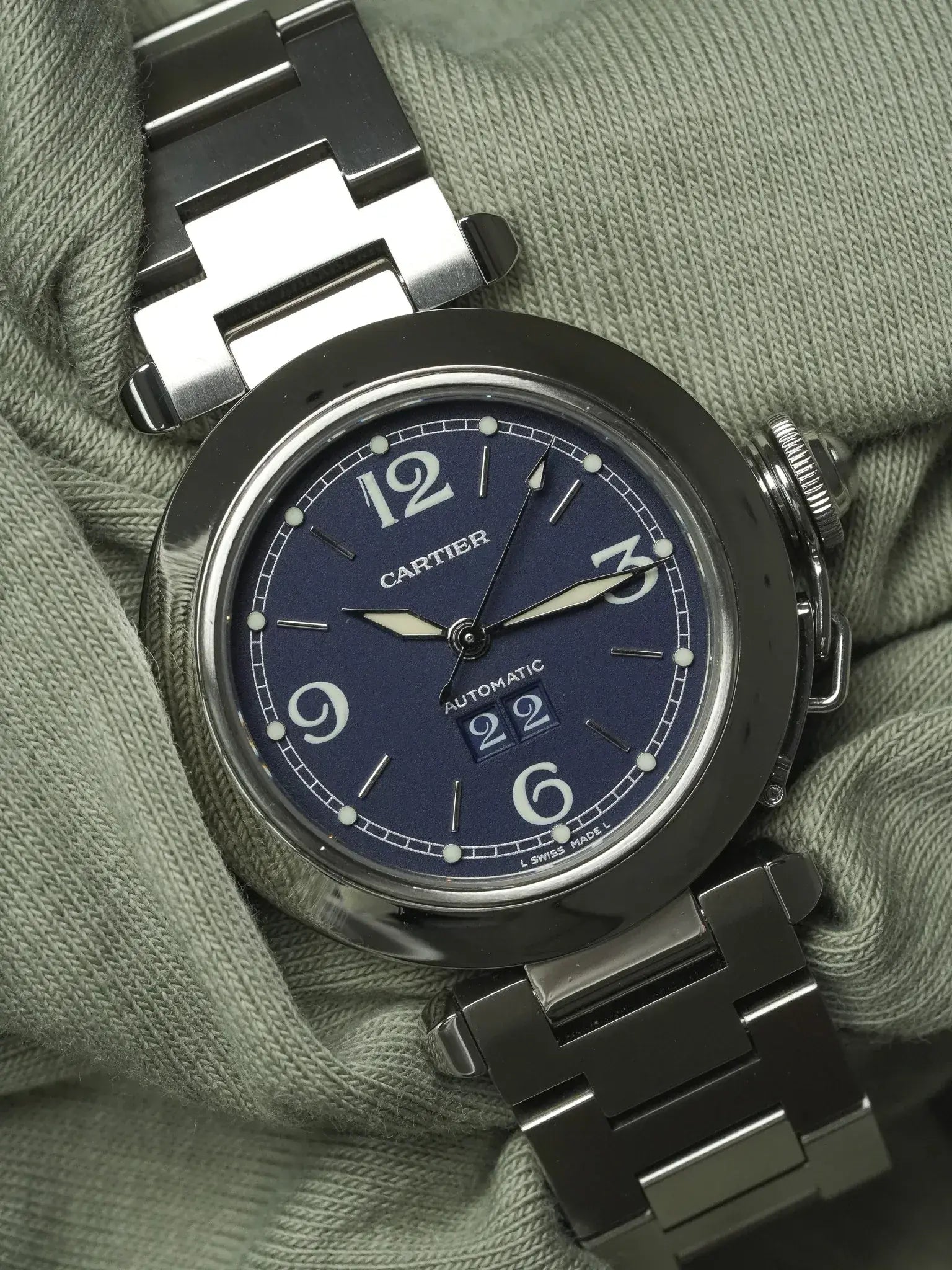 Cartier - Pasha 2475 Grande Date Bleu Acier 35mm - 2000s