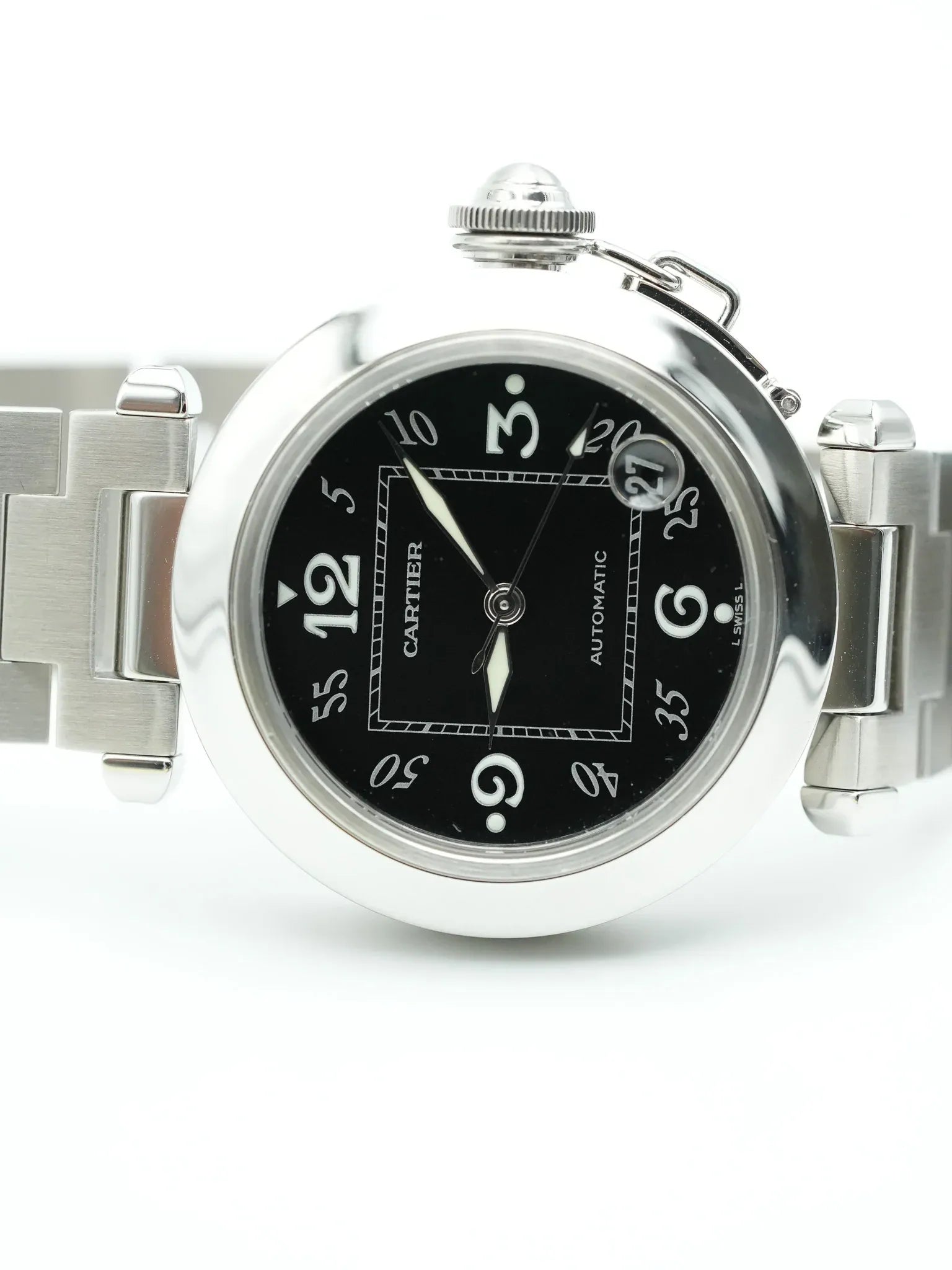 Cartier - Pasha Date 35mm Cadra noir - 2000s - Atelier Victor - Vintage  Shop
