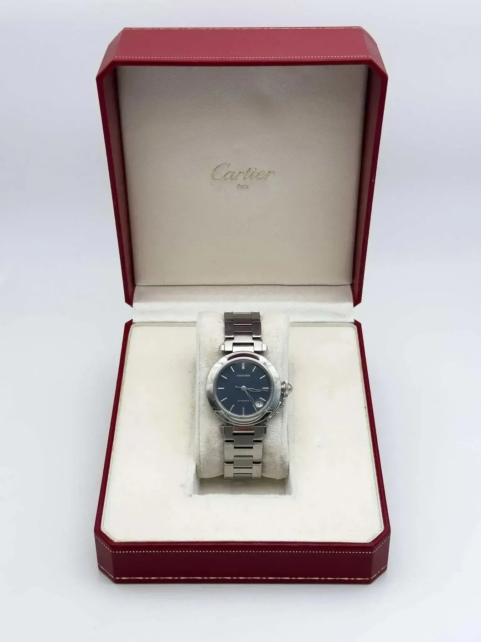 Cartier - Pasha date Bleu nuit - boîte - 2000s - Atelier Victor