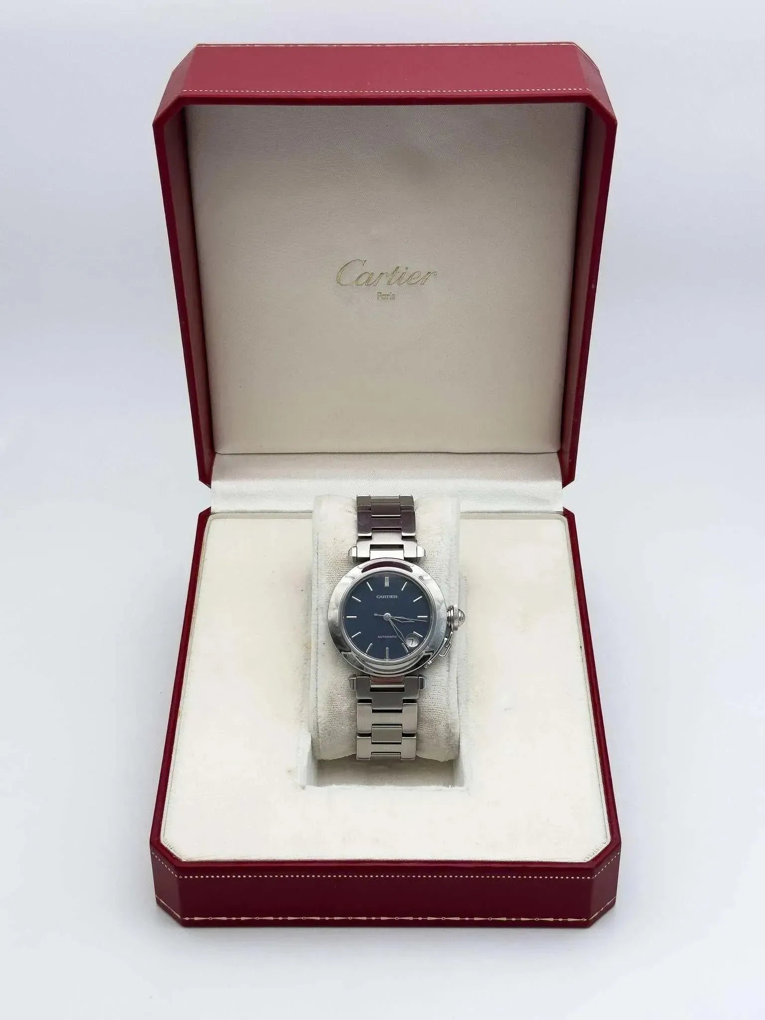 Cartier - Pasha date Bleu nuit - boîte - 2000s - Atelier Victor - Vintage  Shop