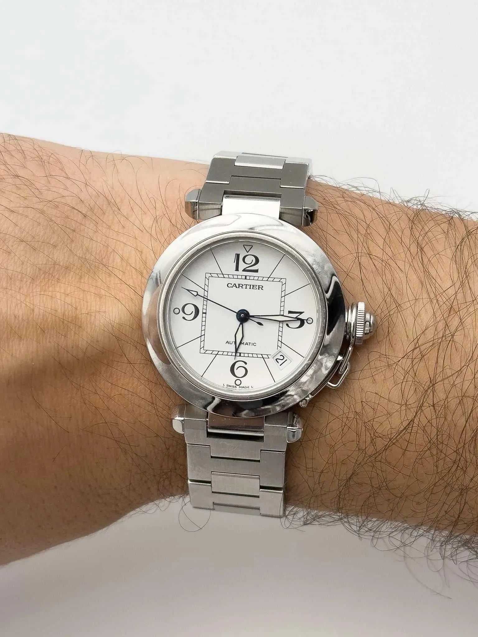 Cartier - Pasha Date cadran blanc - full set - 2009 - Atelier Victor Paris - Vintage Watch Shop Dubai