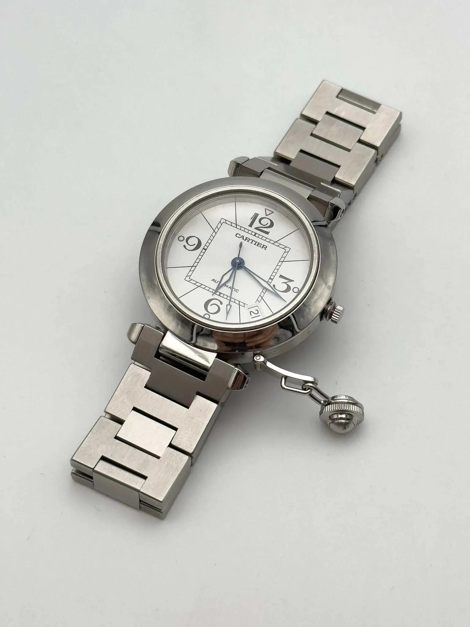Cartier - Pasha Date cadran blanc - full set - 2009 - Atelier Victor Paris - Vintage Watch Shop Dubai