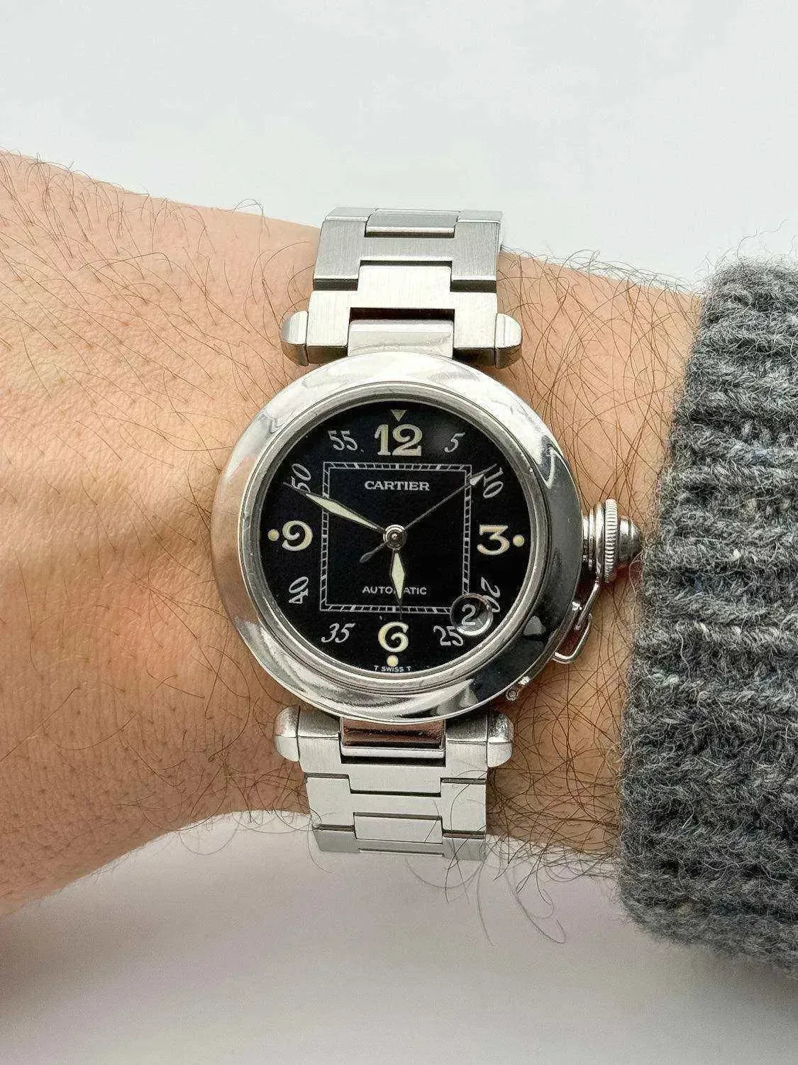 Cartier - Pasha Date cadran noir - 2000s - Atelier Victor