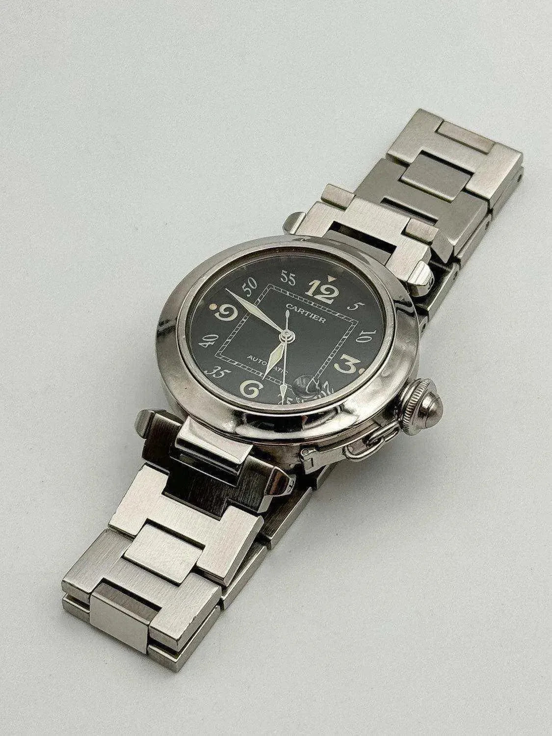 Cartier - Pasha Date cadran noir - 2000s - Atelier Victor - Vintage  Shop