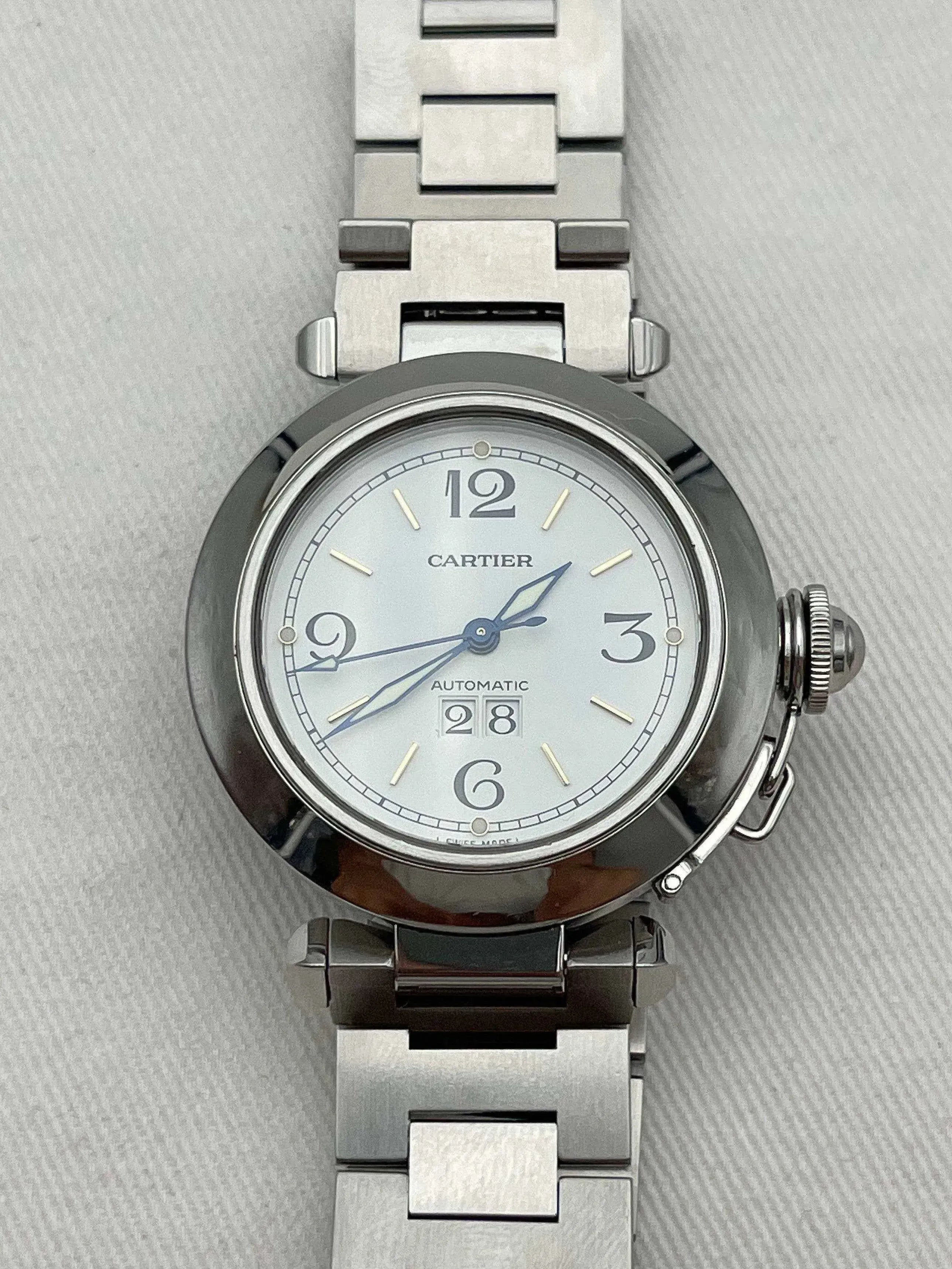 Cartier - Pasha Grande date blanc - full set - 2002 - Atelier Victor