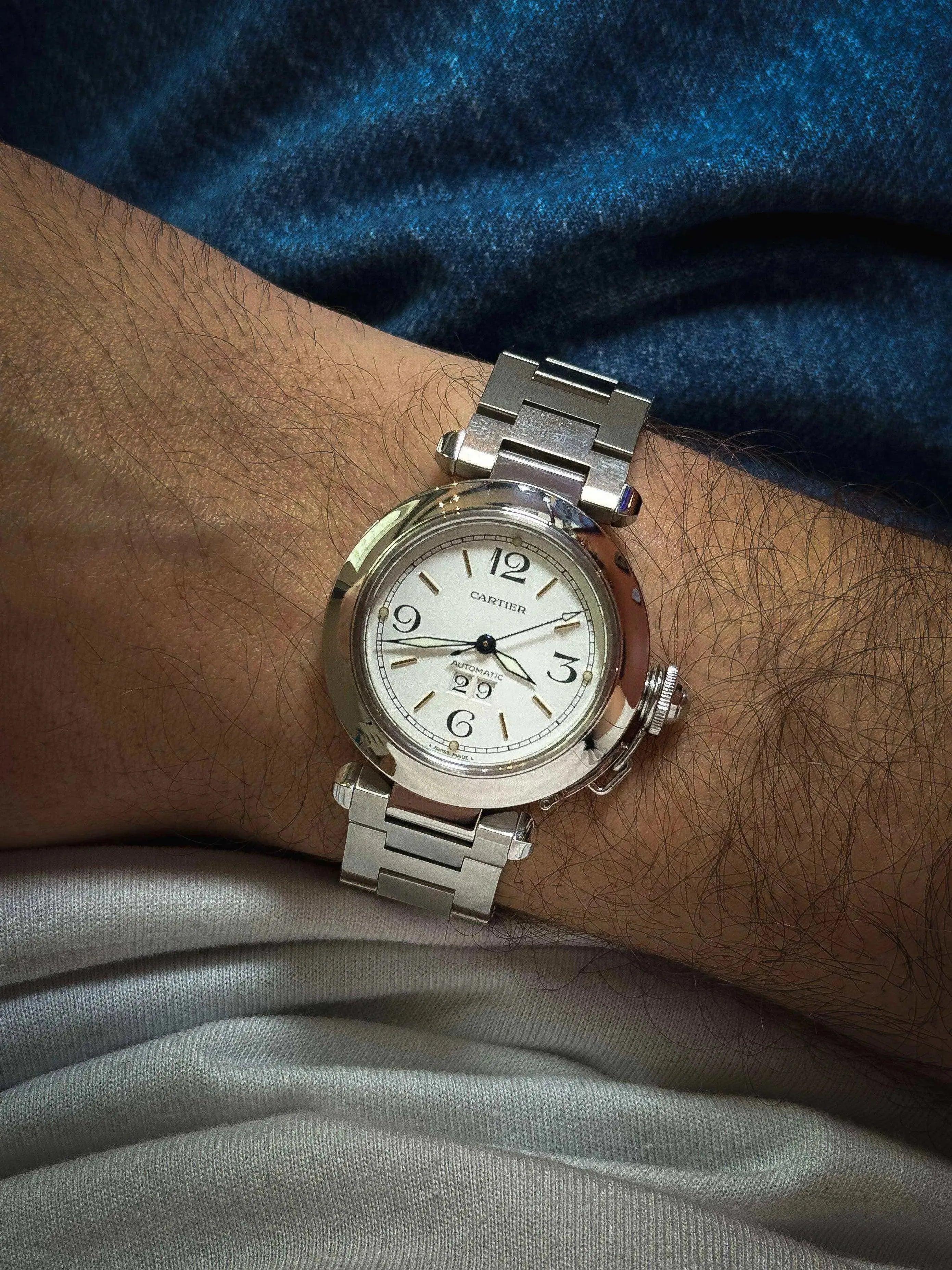 Cartier - Pasha Grande date blanc - full set - 2002 - Atelier Victor - Vintage  Shop