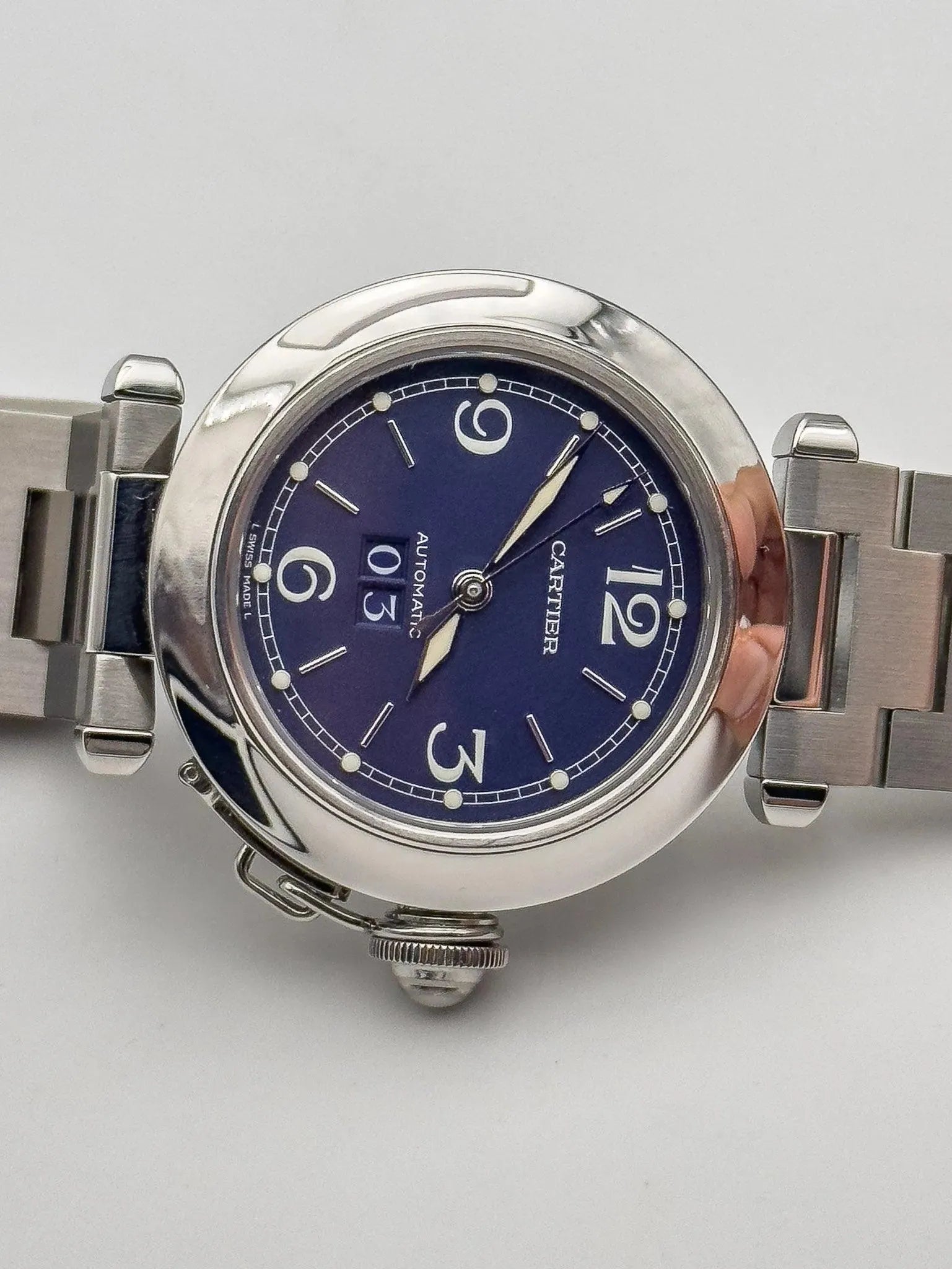 Cartier - Pasha Grande Date Bleu - full set - 2000s - Atelier Victor Paris - Vintage Watch Shop Dubai