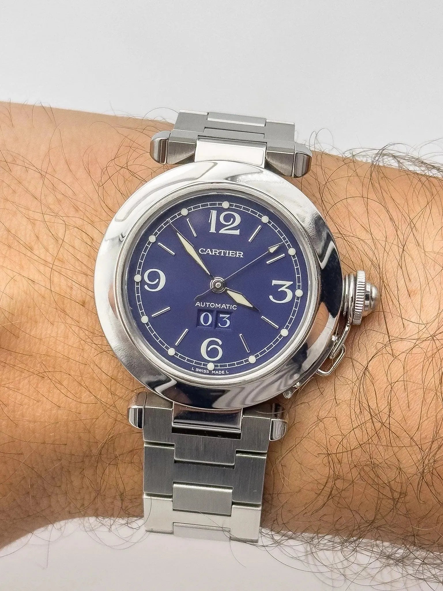 Cartier - Pasha Grande Date Bleu - full set - 2000s - Atelier Victor Paris - Vintage Watch Shop Dubai