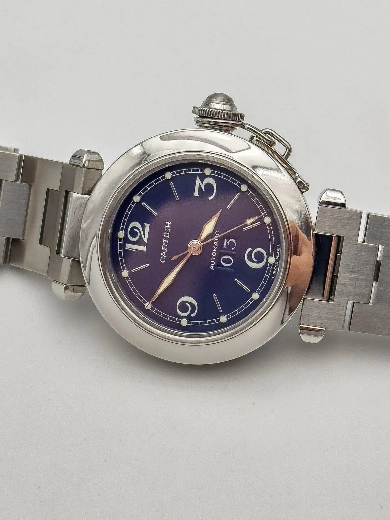 Cartier - Pasha Grande Date Bleu - full set - 2000s - Atelier Victor Paris - Vintage Watch Shop Dubai