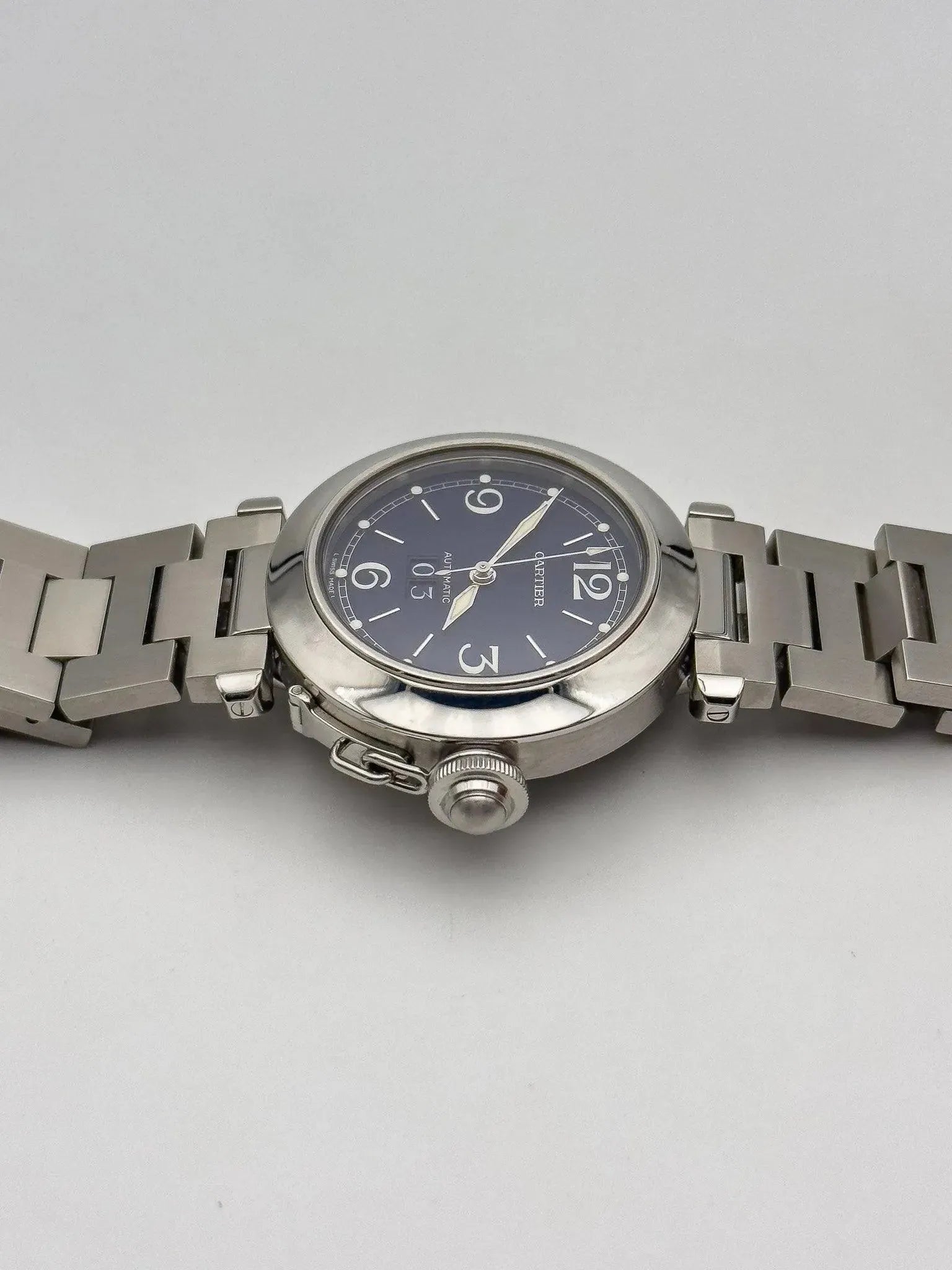 Cartier - Pasha Grande Date Bleu - full set - 2000s - Atelier Victor - Vintage  Shop