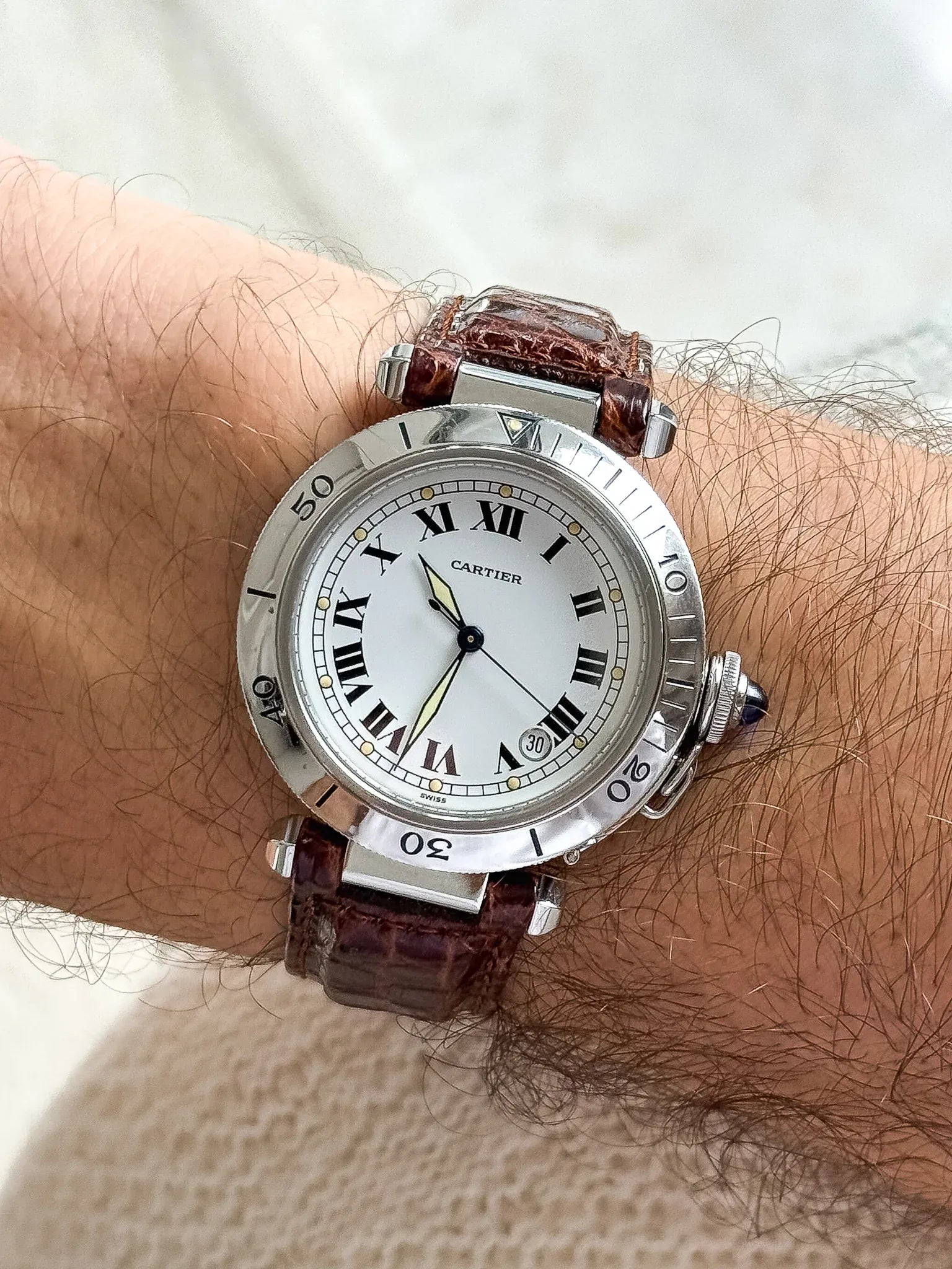 Cartier - Pasha R4020 38mm Cabochon bleu - 2000s - Atelier Victor