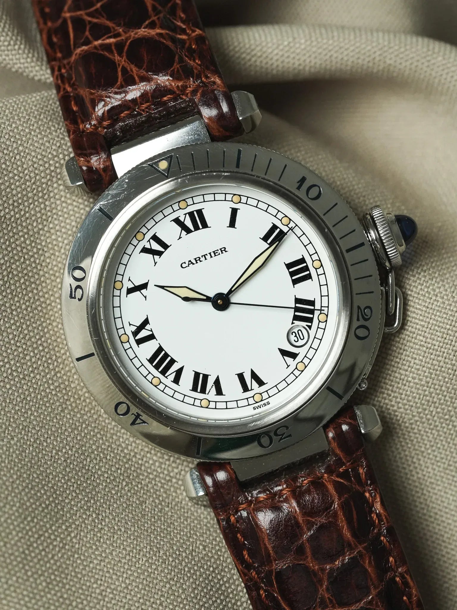 Cartier - Pasha R4020 38mm Cabochon bleu - 2000s - Atelier Victor