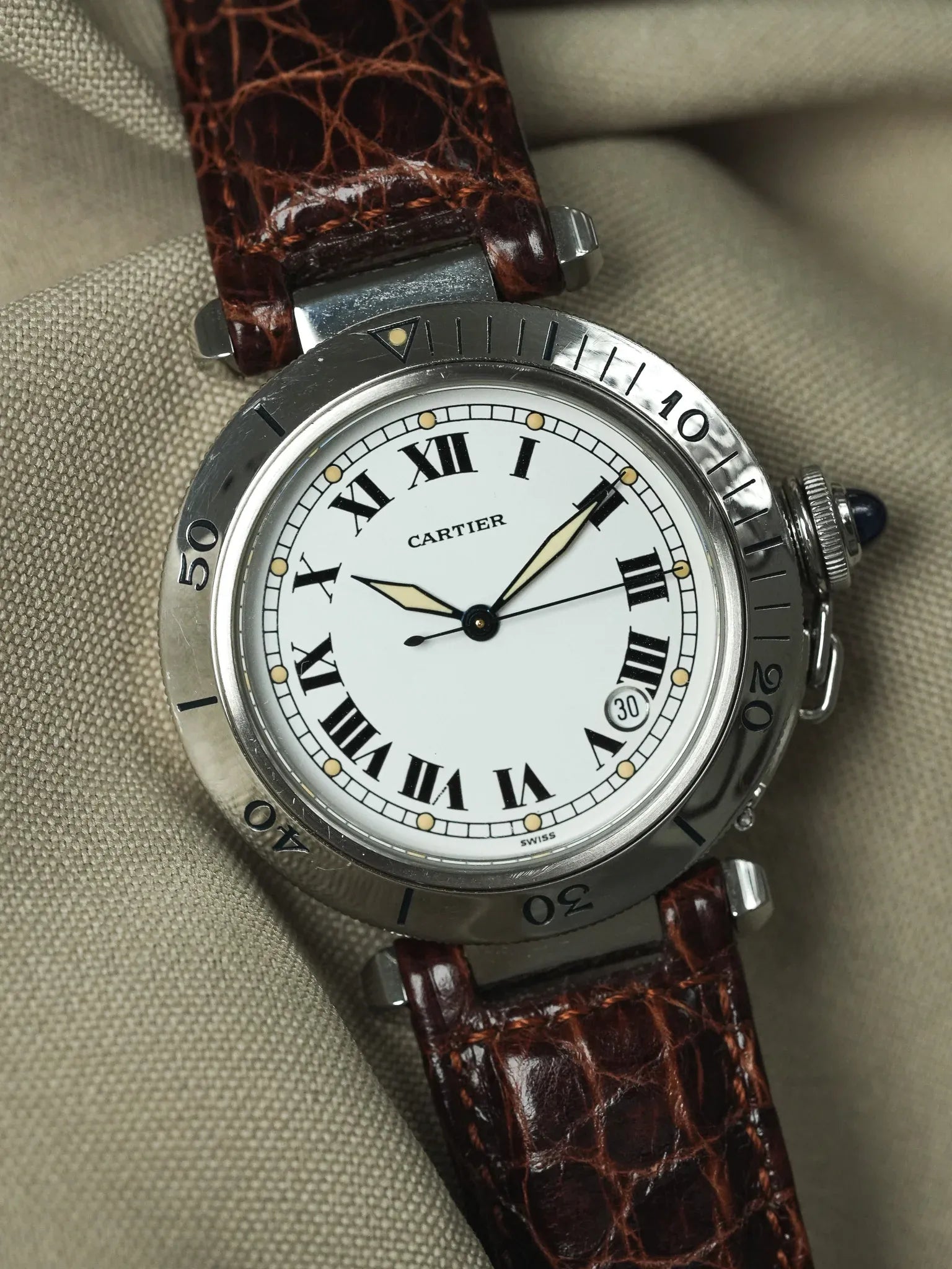 Cartier - Pasha R4020 38mm Cabochon bleu - 2000s - Atelier Victor