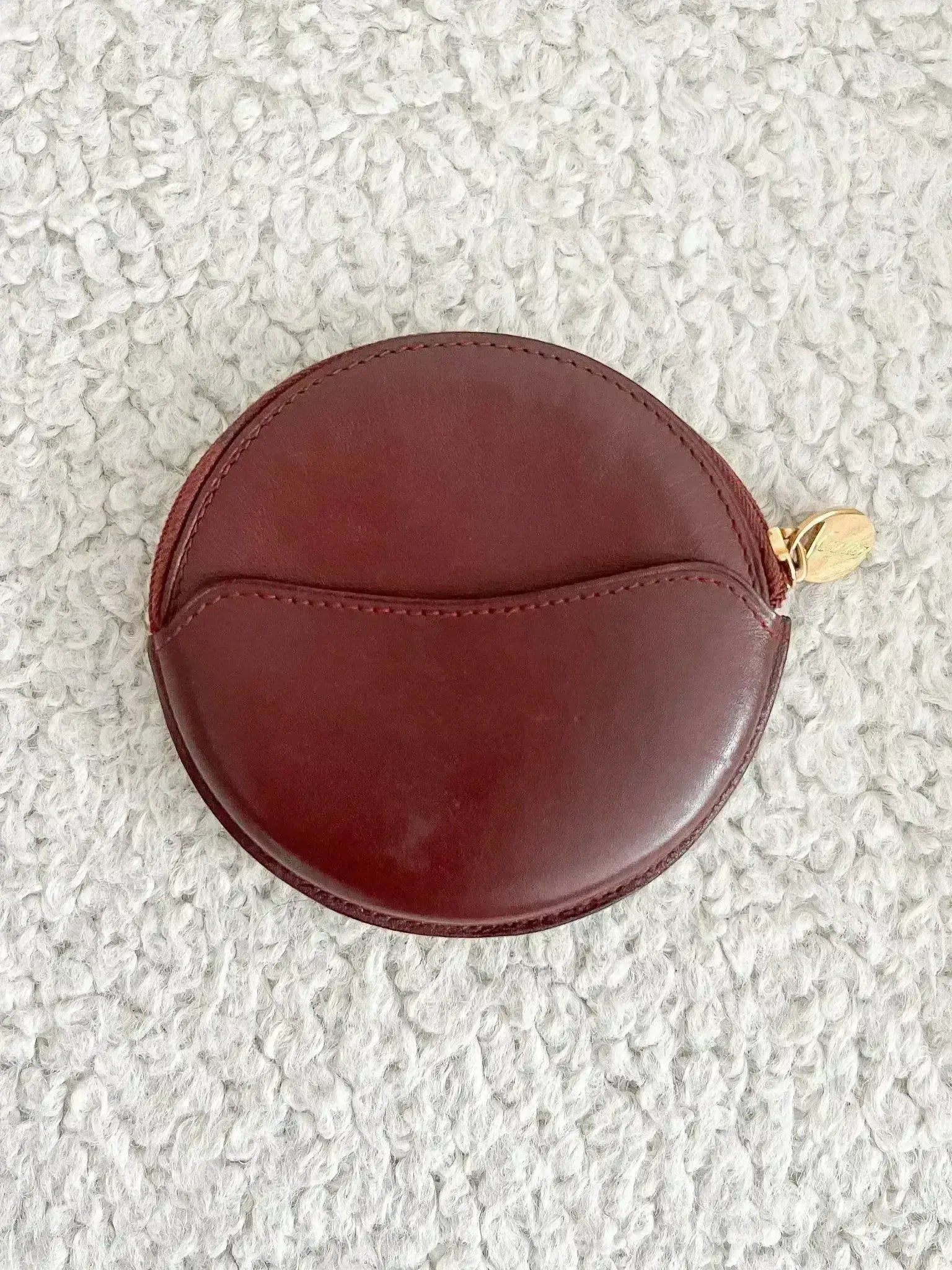 Porte-monnaie Ancien En Cuir Noir - Vintage - Occasion