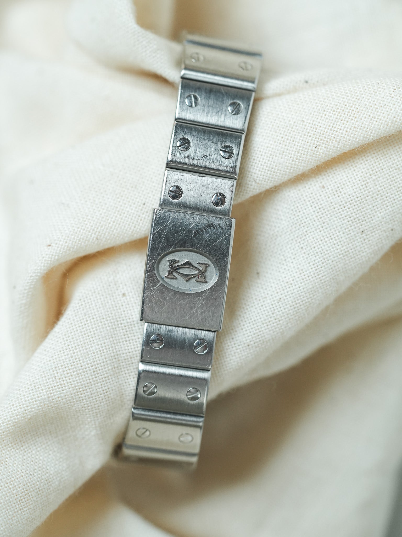 Cartier - Santos 9057 Acier chiffres romain bleu 24mm - Boite & Papier - 1991 - Atelier Victor - Vintage  Shop
