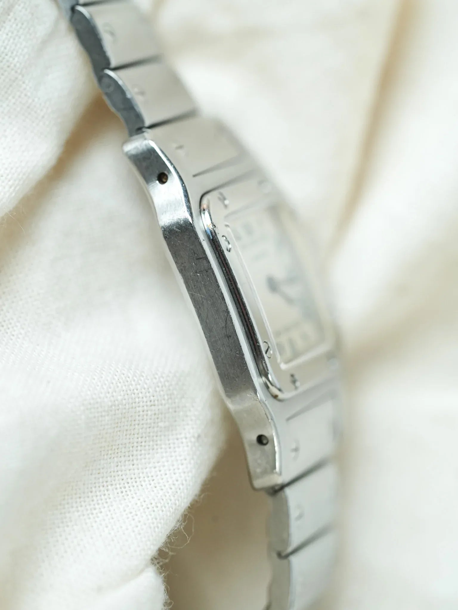 Cartier - Santos 9057 Acier chiffres romain bleu 24mm - Boite & Papier - 1991 - Atelier Victor - Vintage  Shop