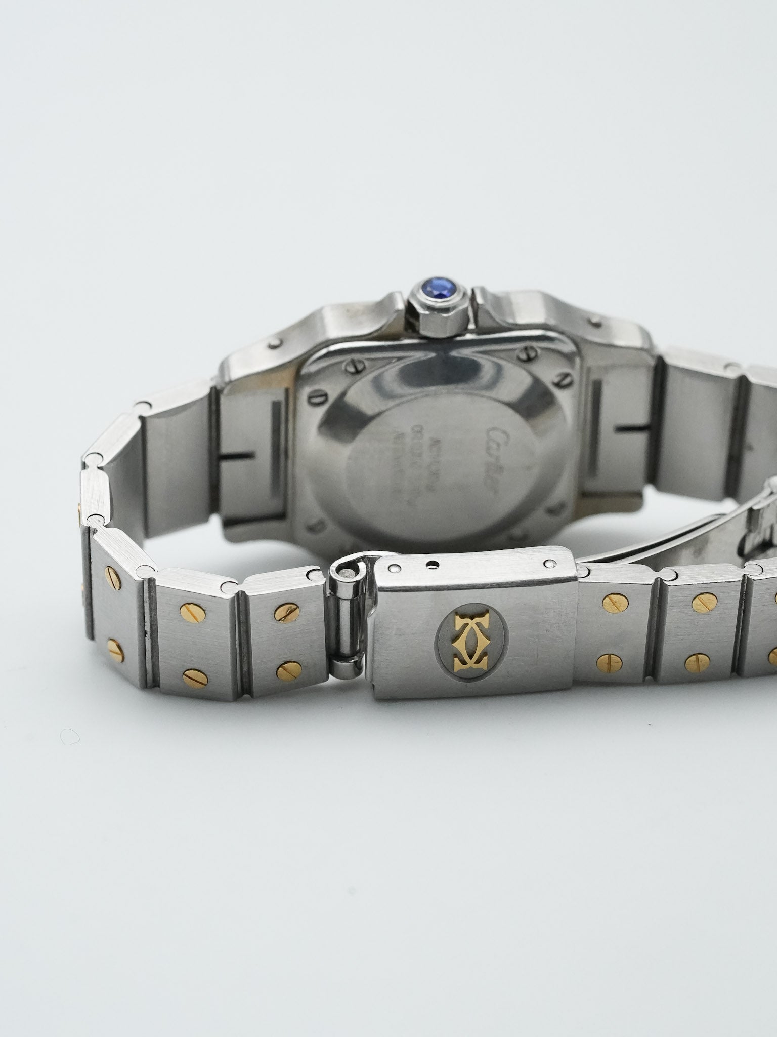 Cartier - Santos Carrée 0902 24mm acier or auto - 1980s - Atelier Victor Paris - Vintage Watch Shop Dubai