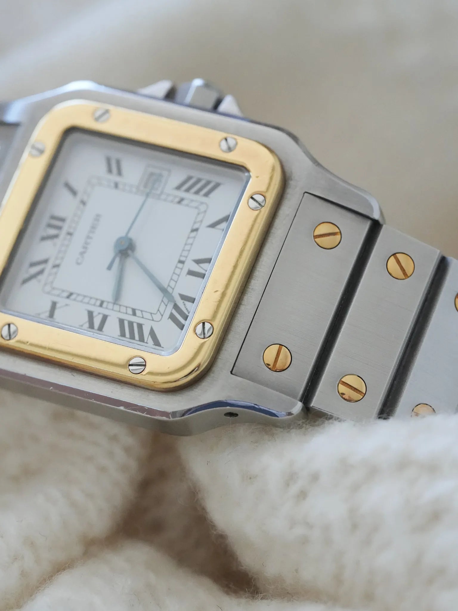 Cartier - Santos Carrée 2961 Acier Or - boite - 1990s - Atelier Victor Paris - Vintage Watch Shop Dubai