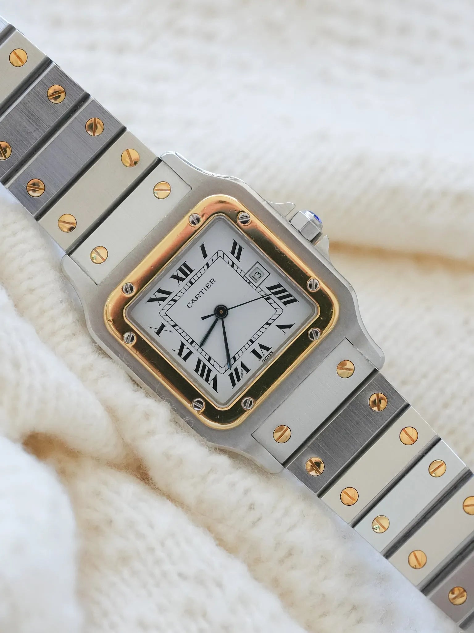 Cartier - Santos Carrée 2961 Acier Or - boite - 1990s - Atelier Victor Paris - Vintage Watch Shop Dubai
