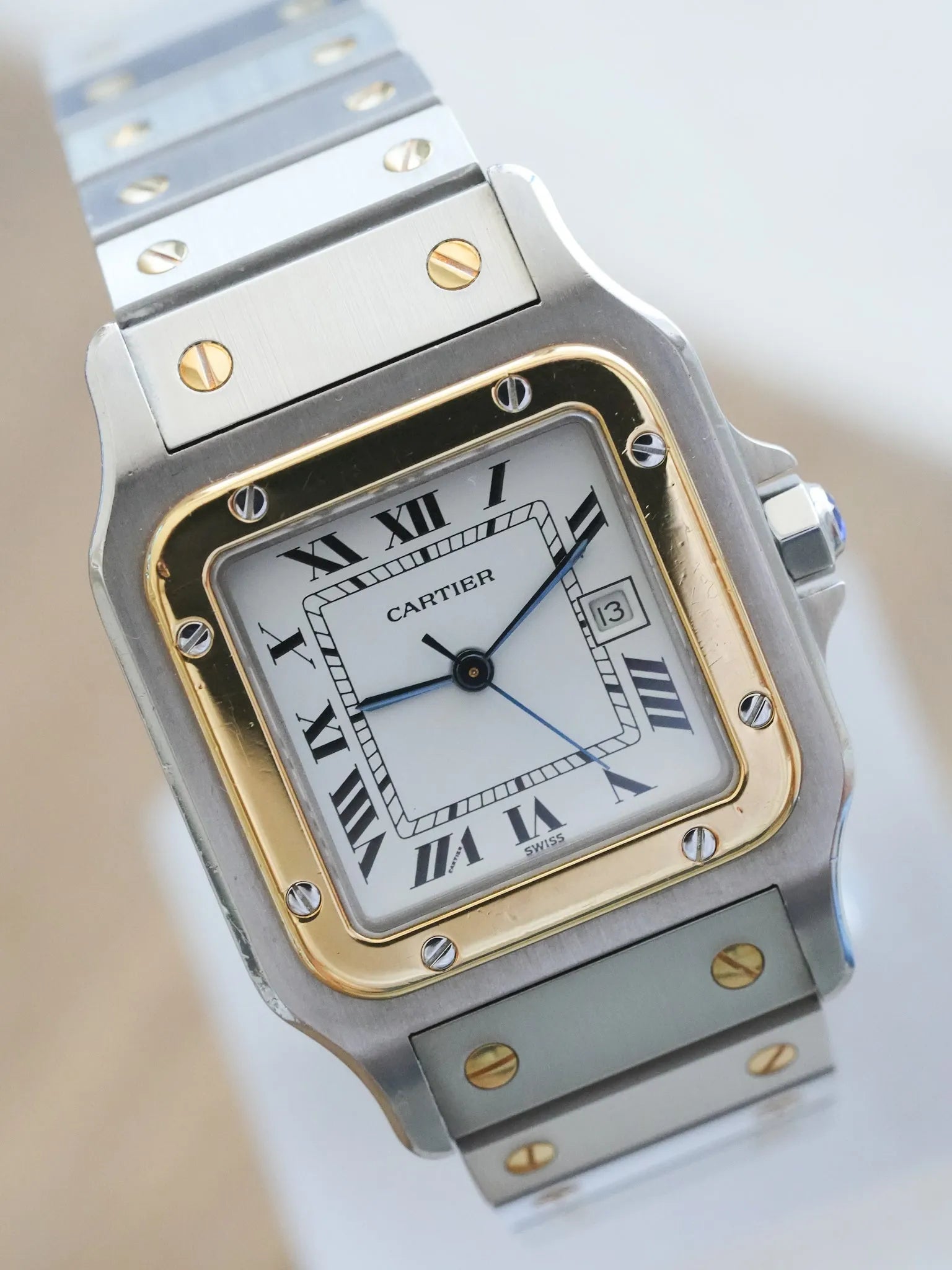 Cartier - Santos Carrée 2961 Acier Or - boite - 1990s - Atelier Victor Paris - Vintage Watch Shop Dubai