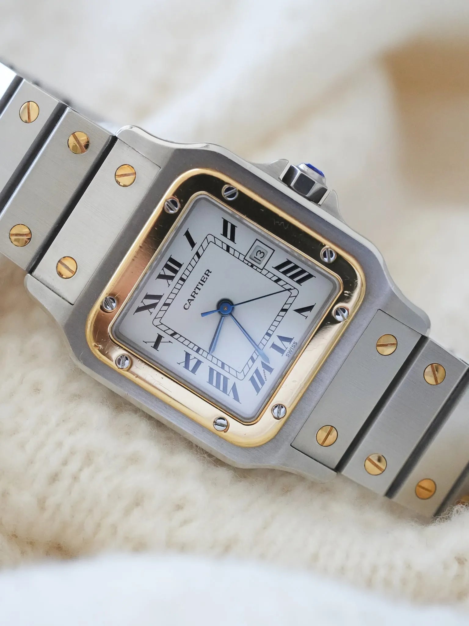 Cartier - Santos Carrée 2961 Acier Or - boite - 1990s - Atelier Victor Paris - Vintage Watch Shop Dubai