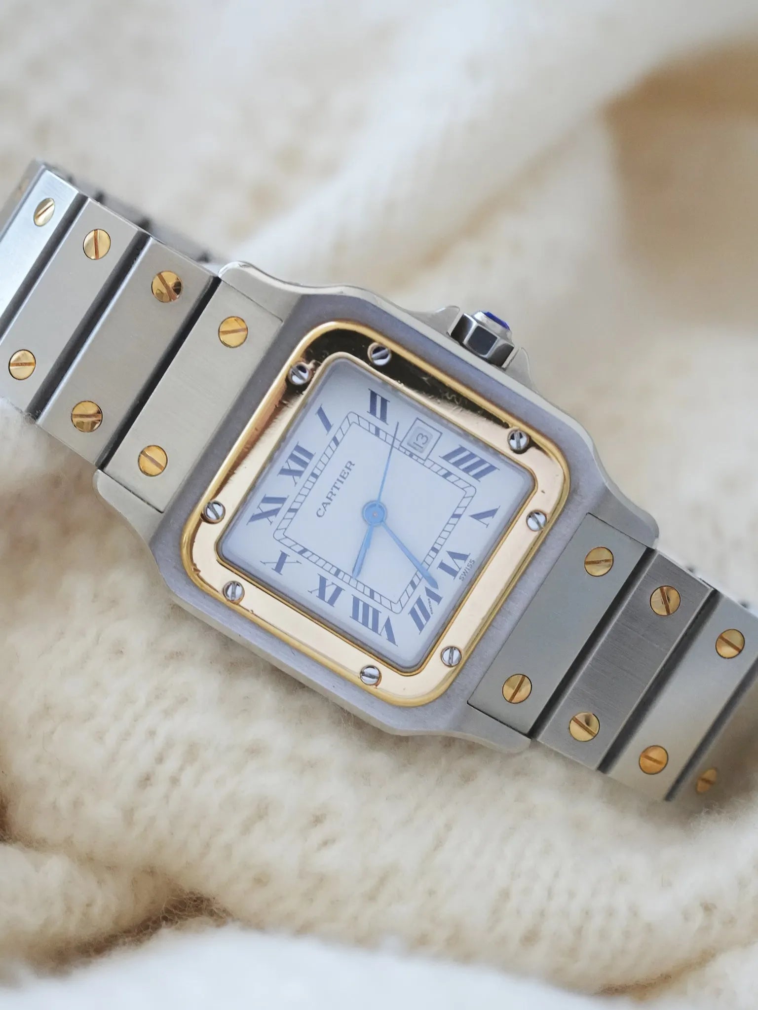 Cartier - Santos Carrée 2961 Acier Or - boite - 1990s - Atelier Victor Paris - Vintage Watch Shop Dubai