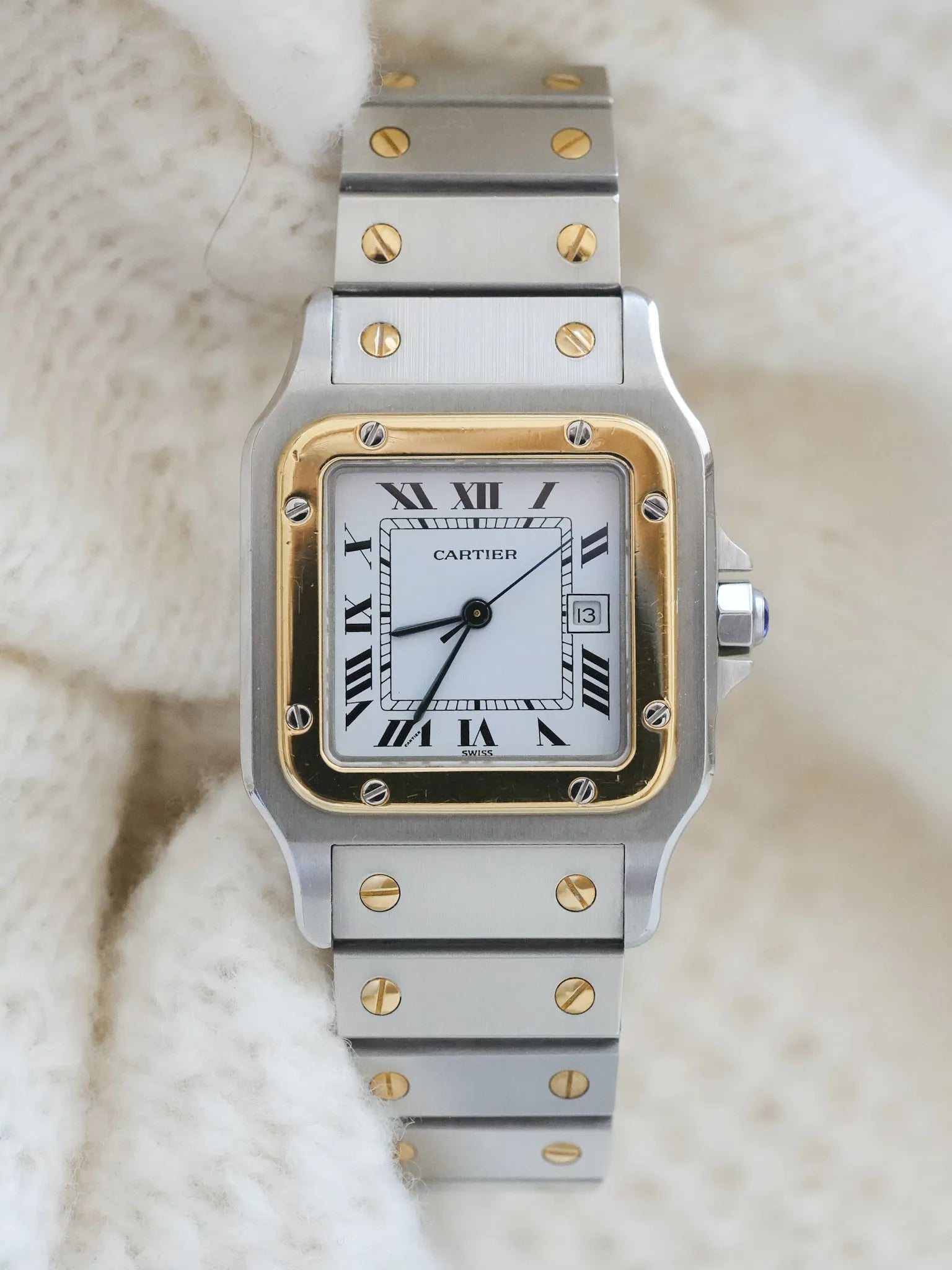 Cartier - Santos Carrée 2961 Acier Or - boite - 1990s - Atelier Victor - Vintage Watch Shop