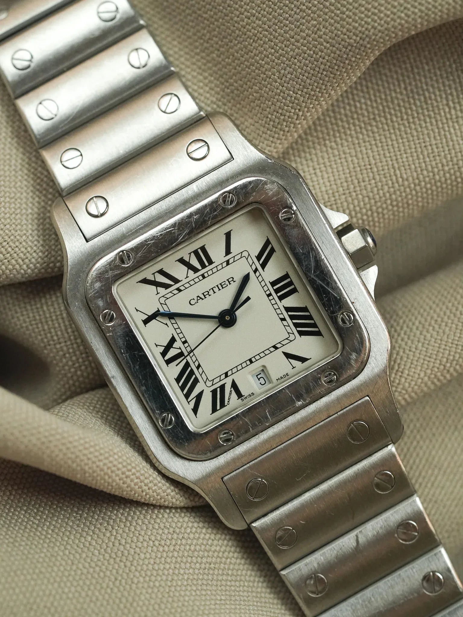 Cartier - Santos Galbée 1564 Acier 29mm - 2000s - Atelier Victor - Vintage  Shop