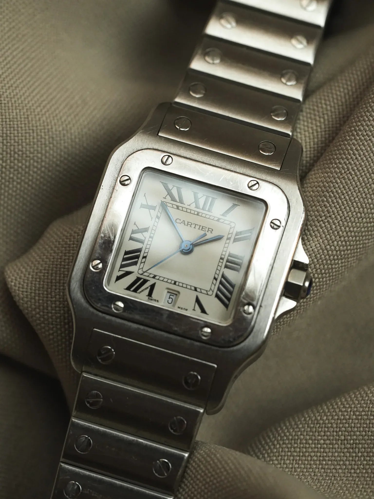 Cartier - Santos Galbée 1564 Acier 29mm - 2000s - Atelier Victor - Vintage  Shop