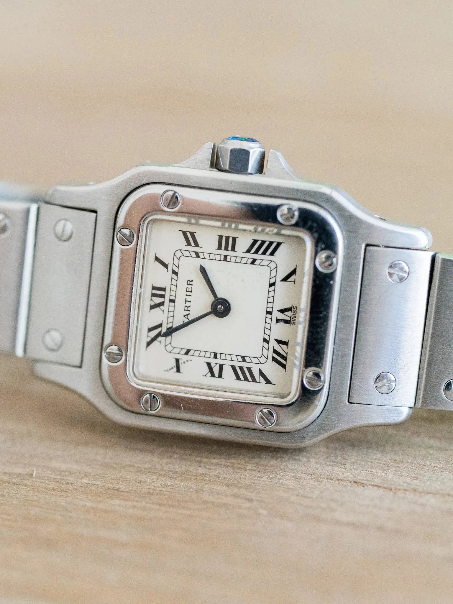 Cartier - Santos Galbée 1565 acier femme - 1990s - Atelier Victor Paris - Vintage Watch Shop Dubai