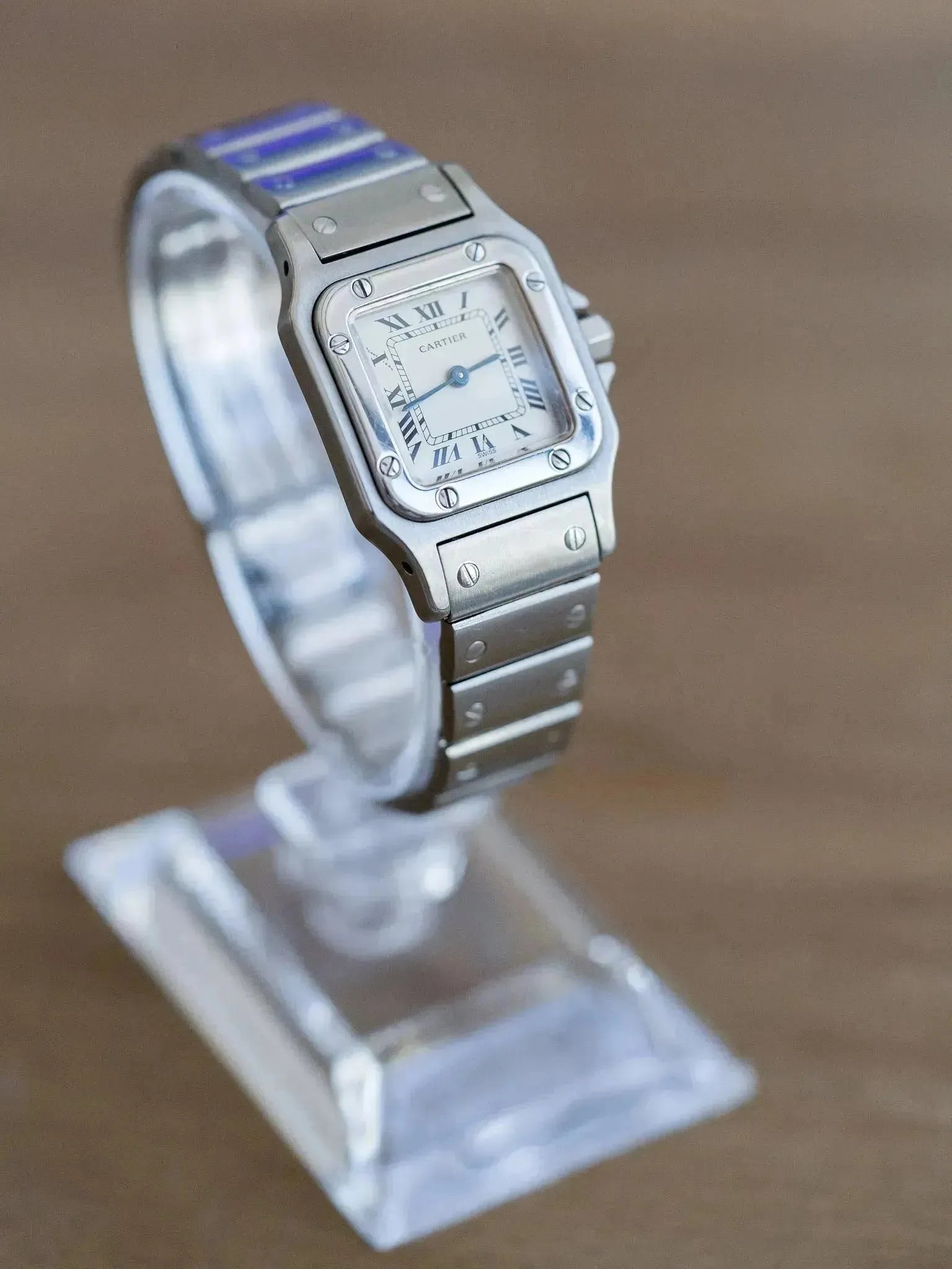 Cartier - Santos Galbée 1565 acier femme - 1990s - Atelier Victor Paris - Vintage Watch Shop Dubai