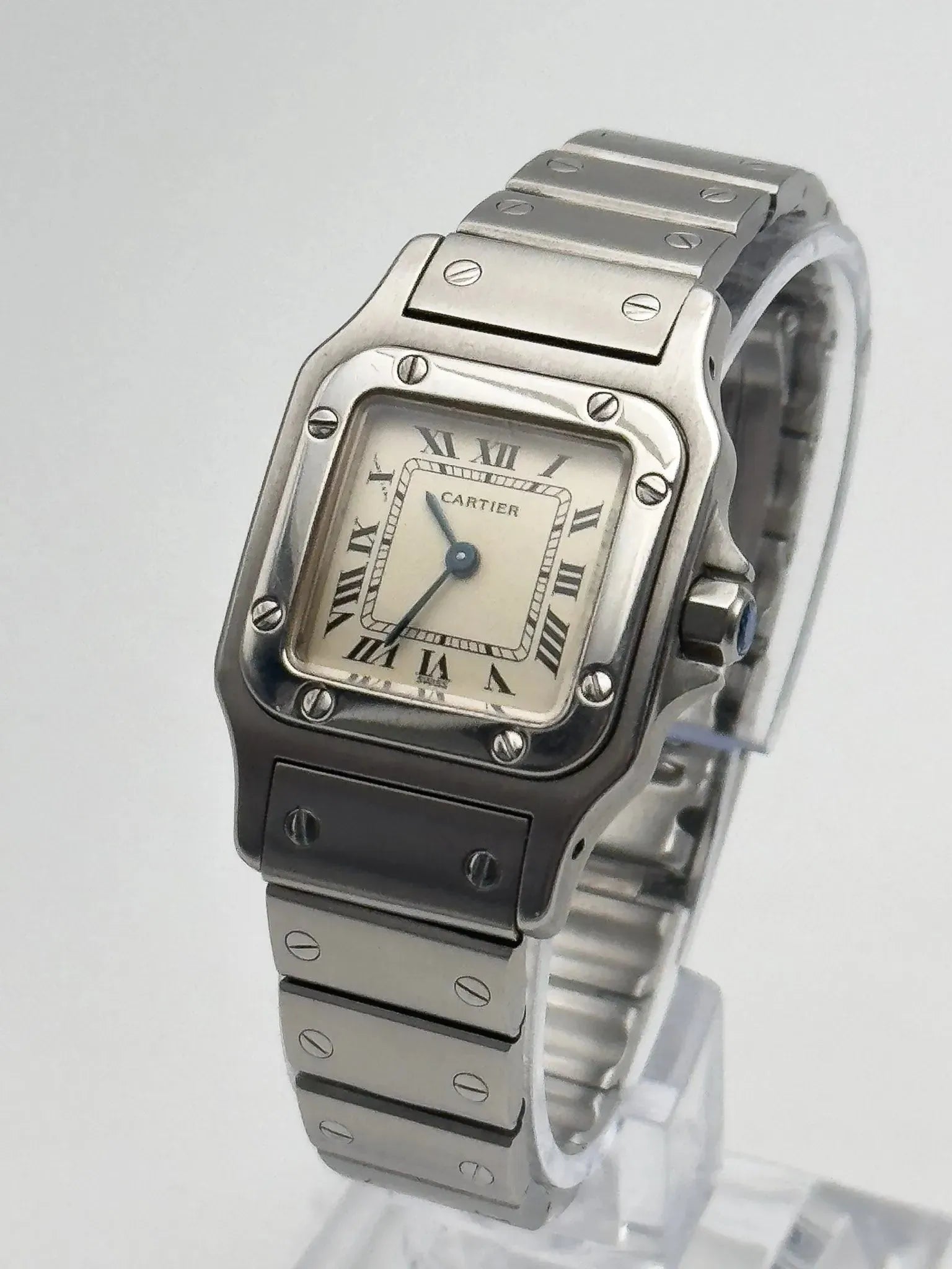 Cartier - Santos Galbée 1565 acier femme - 1990s - Atelier Victor - Vintage  Shop