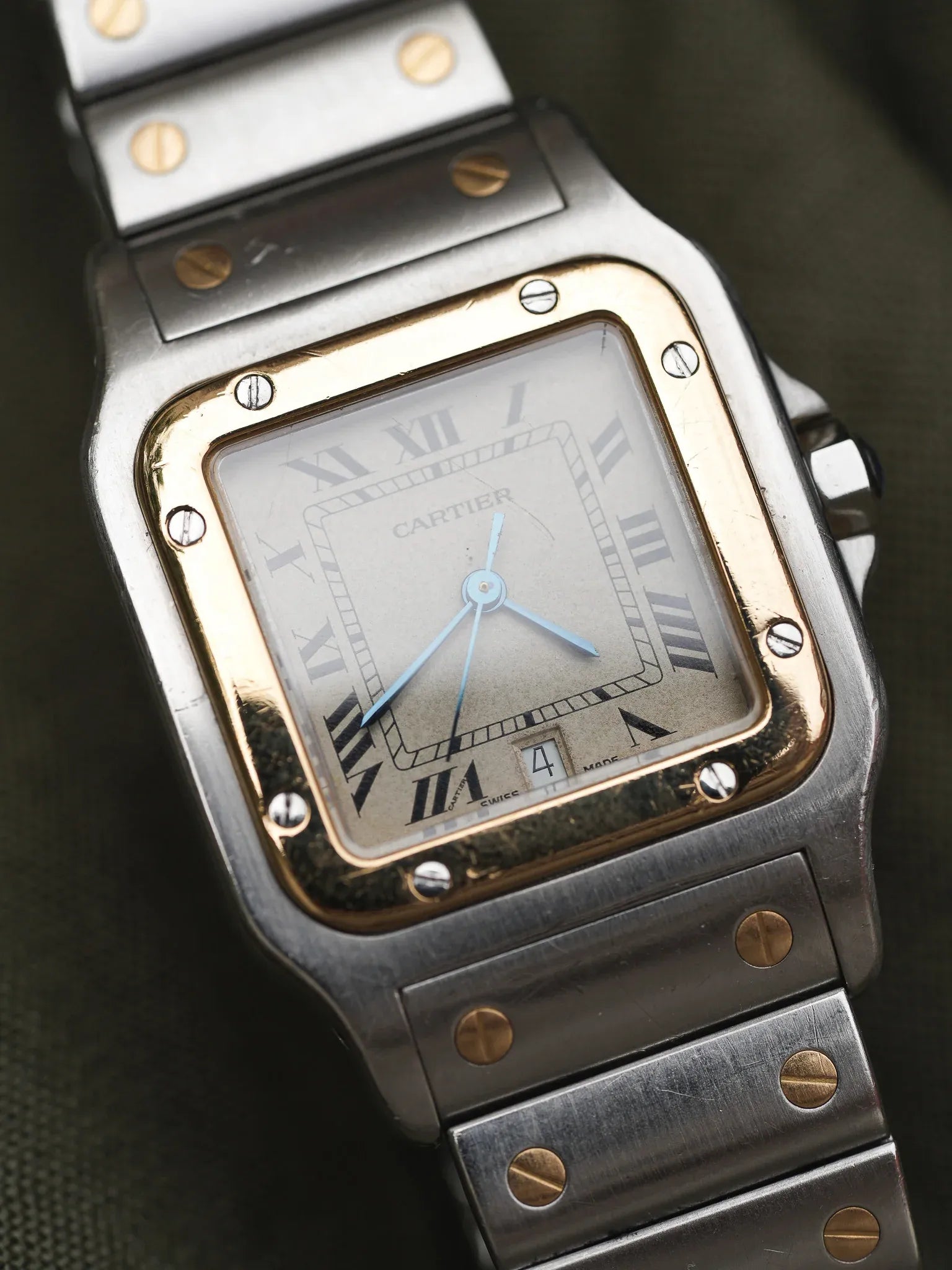 Cartier - Santos Galbée 1879 Acier Or 29mm - 1990s - Atelier Victor - Vintage  Shop