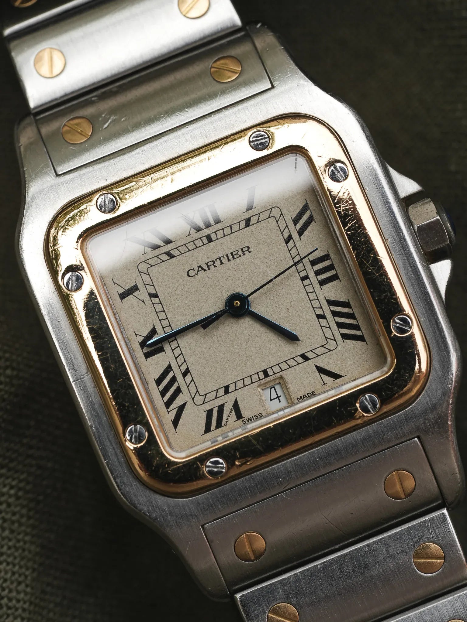 Cartier - Santos Galbée 1879 Acier Or 29mm - 1990s - Atelier Victor - Vintage  Shop